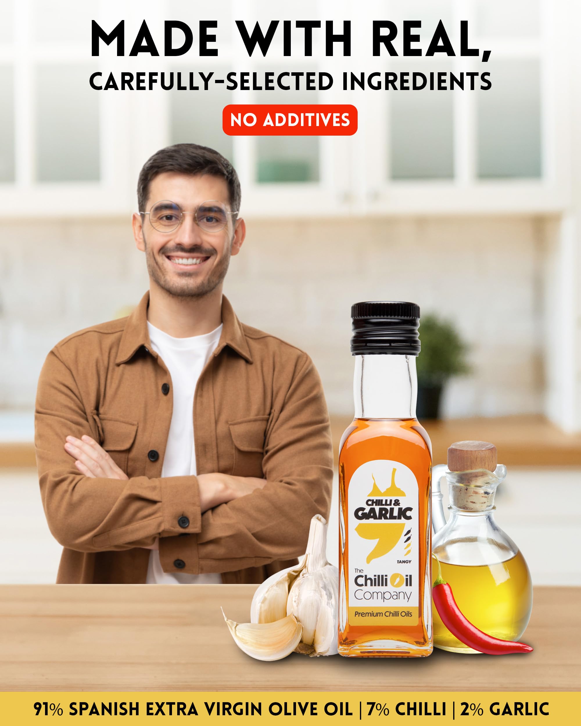 The Chilli Oil Company - Chilli with Garlic 125ml - Medium Hot Sauce with Spanish Extra Virgin Olive Oil 5