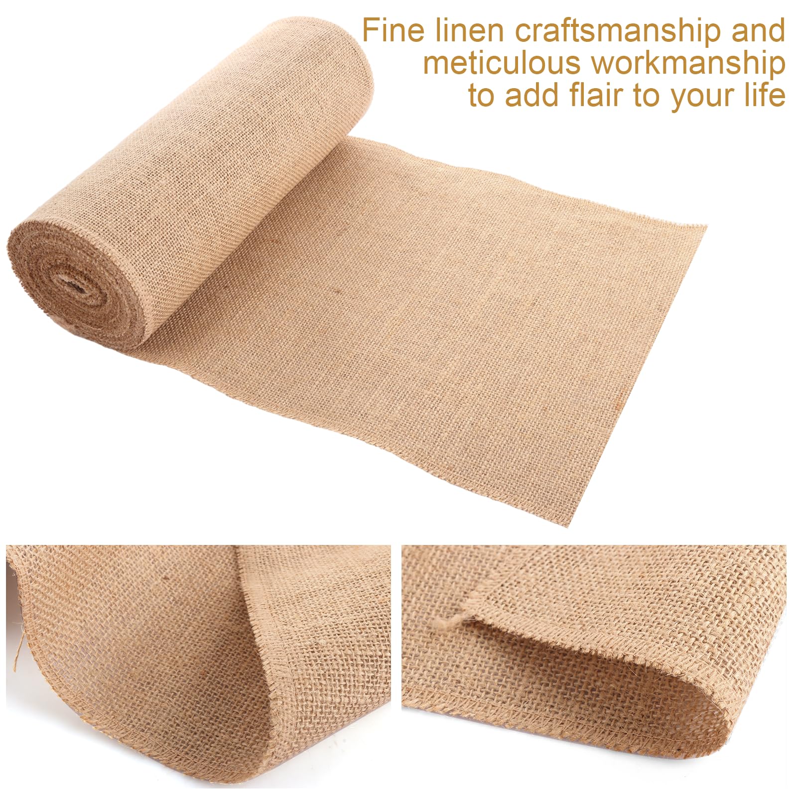 ASelected Natural Hessian Fabric Roll - 30 cm x 10 m, Breathable Cotton Blend, Brown 3