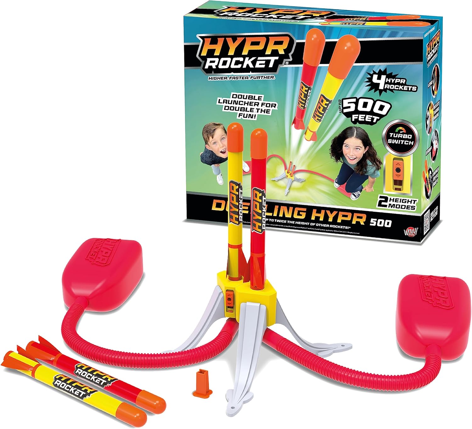 WOW! STUFF HYPR Duelling Battle Rocket - Outdoor Stomp Rocket Playset for Kids 5+