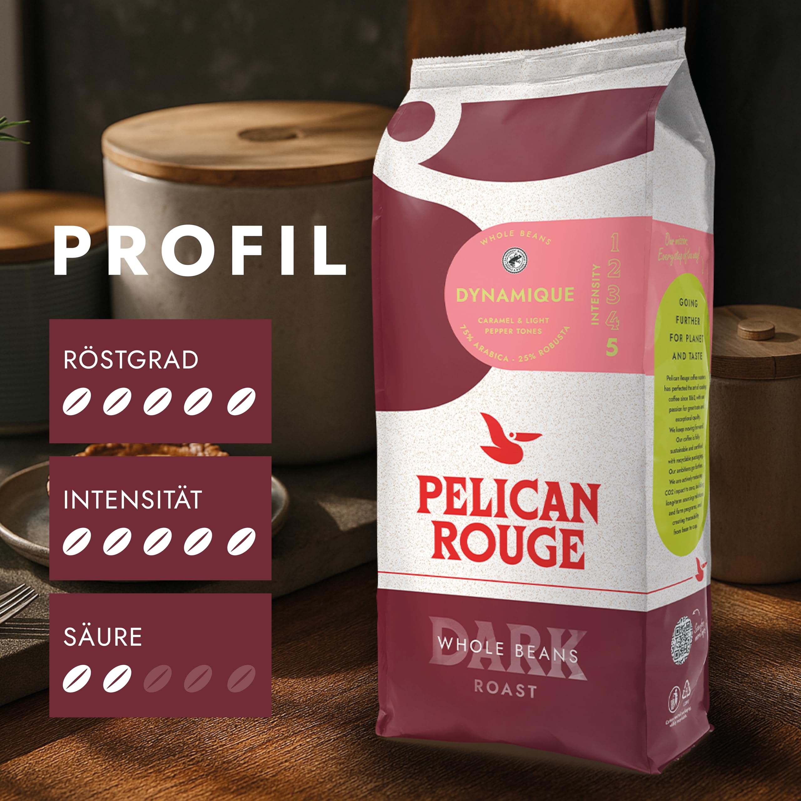 Pelican Rouge DYNAMIQUE Ganze dunkel geröstete Kaffeebohnen | 75 % Arabica | Rainforest Alliance-zertifiziert 4