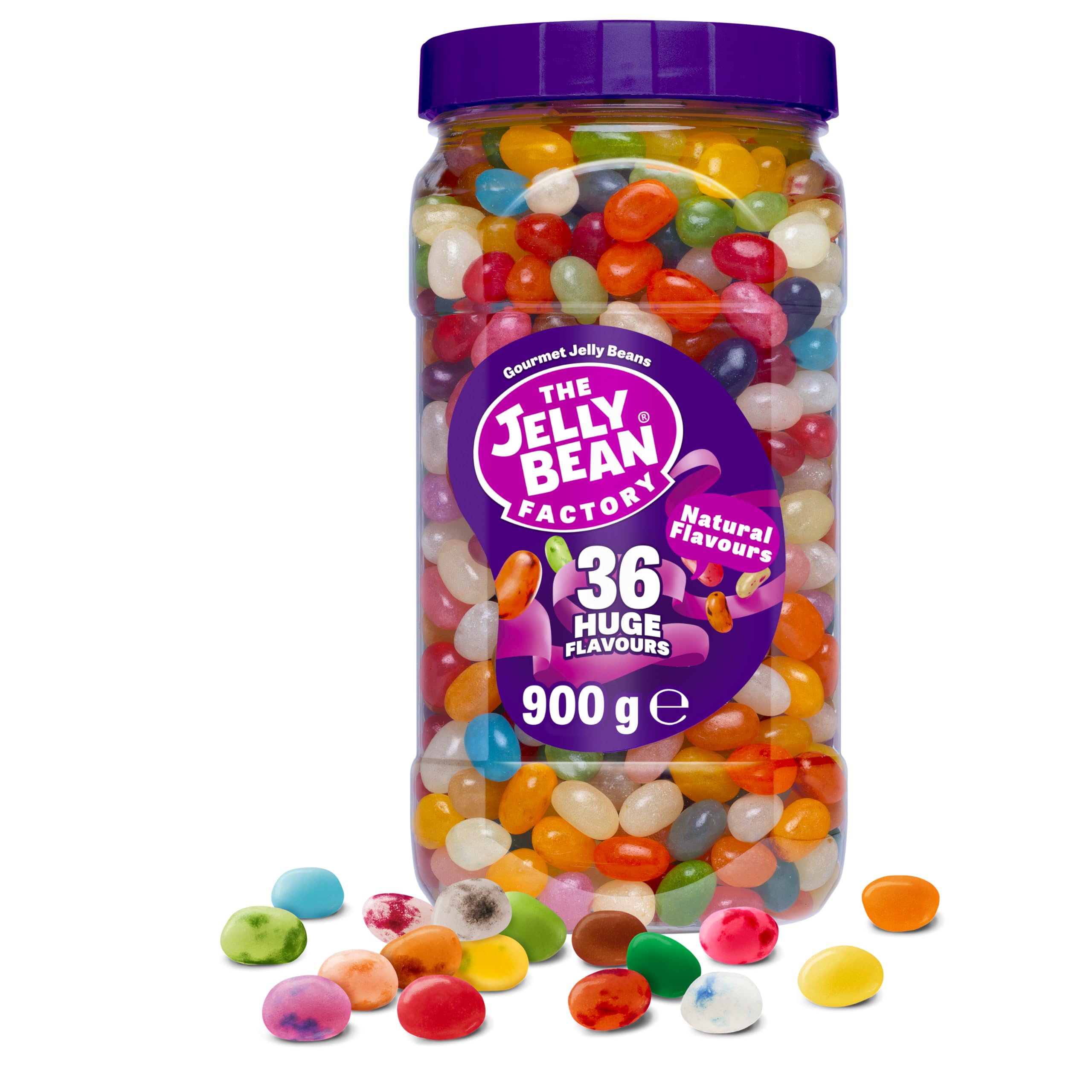The Jelly Bean Factory - 900g Jar of Gourmet Jelly Beans, Gluten Free, Kosher, Natural Flavourings