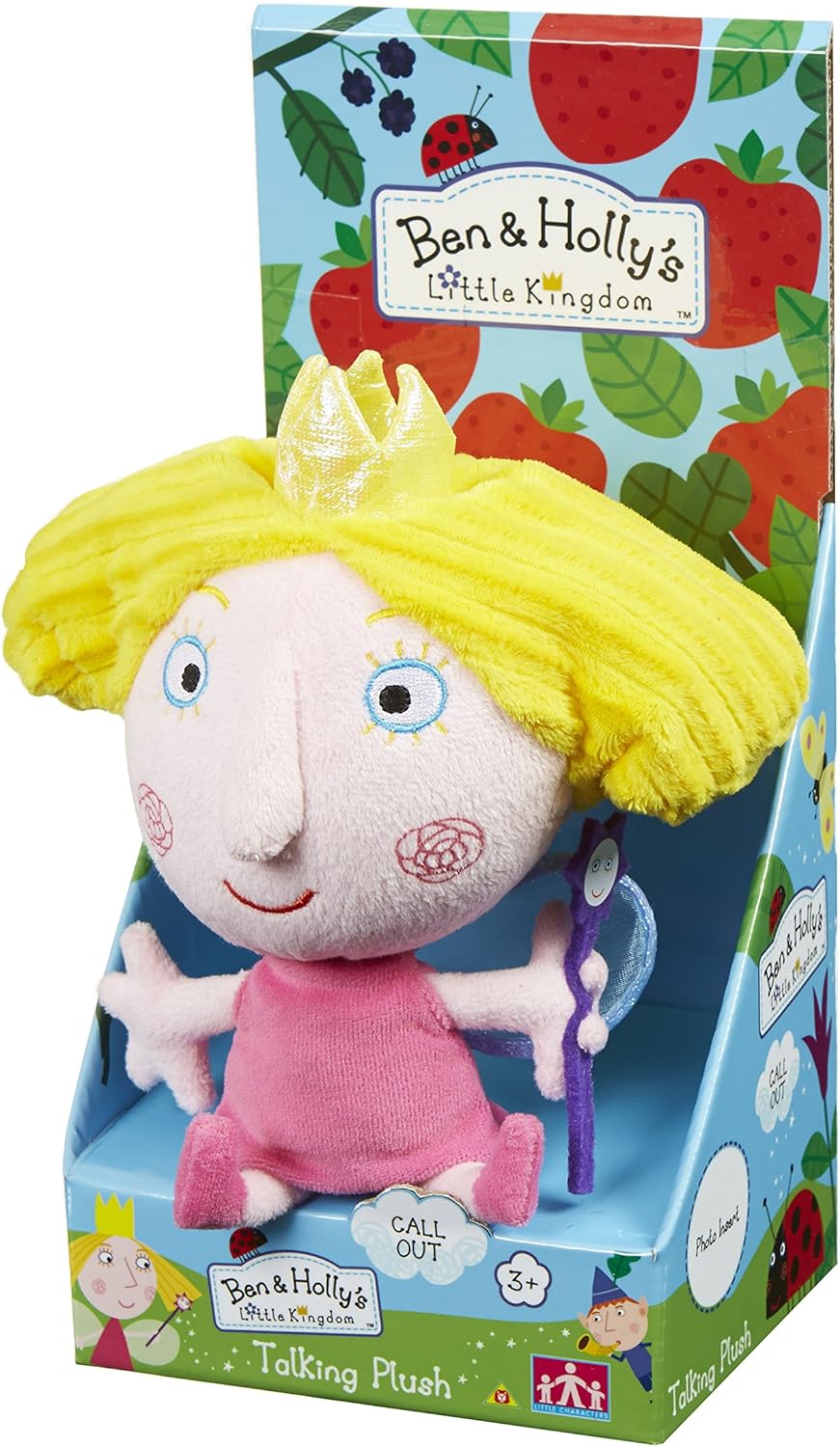 Ben & Holly Talking Soft Toy - Princess Holly Plush with Wand, 18 cm - Ages 18 Months+