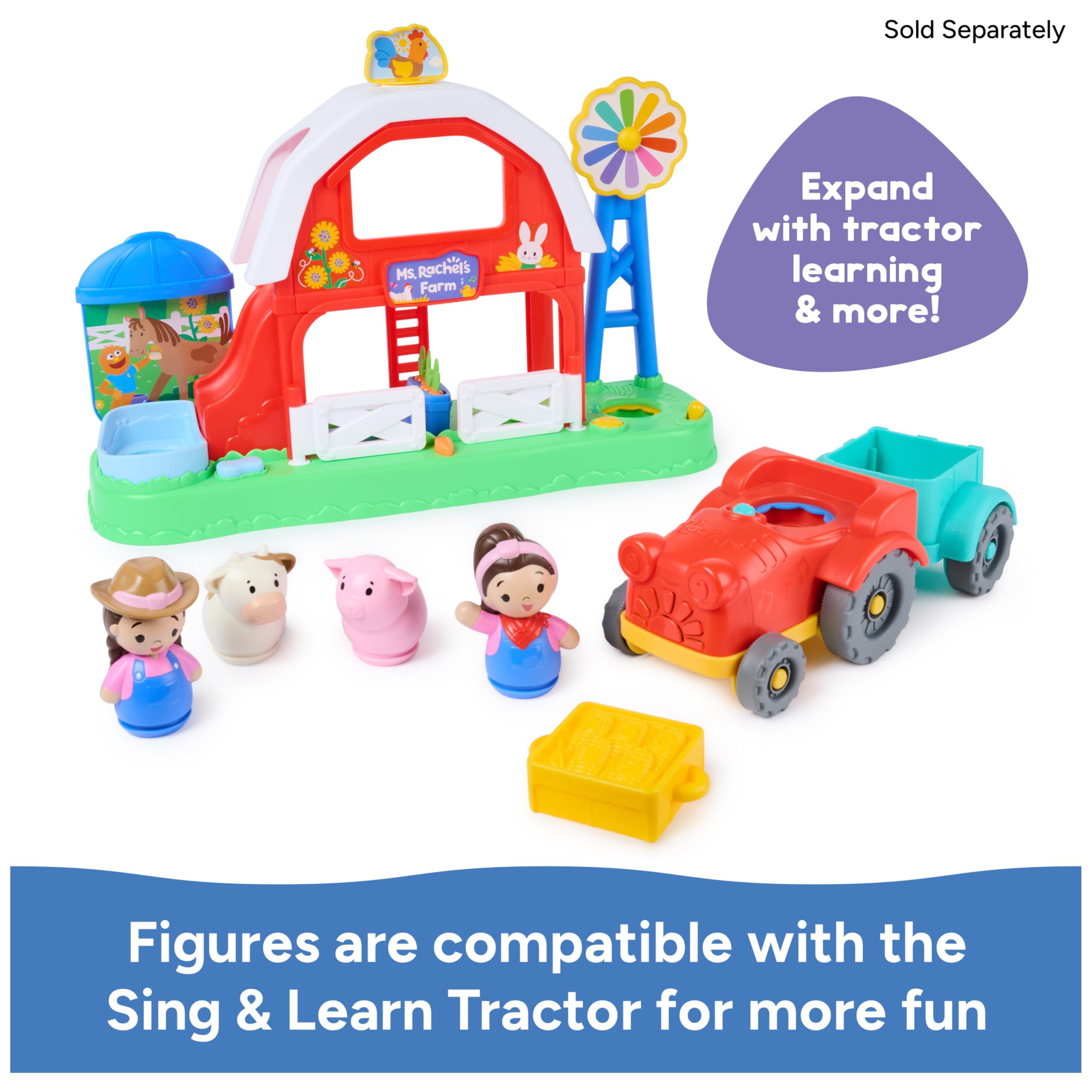 Ms. Rachel My First Learning Farm Playset - Interactive Learning for Toddlers 1-3 | Multicolor Plastic 6