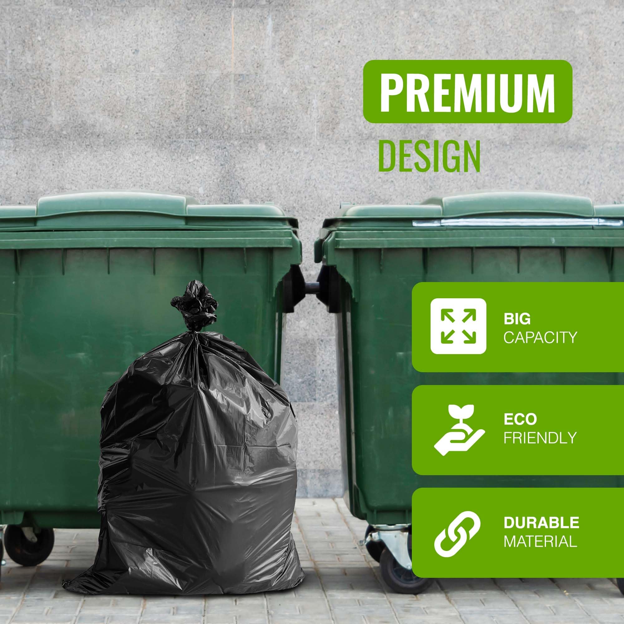 EcoBag 5 Pack Eco-Friendly Heavy-Duty Wheelie Bin Liners - 240L - 18 Microns - Recycled Plastic 4
