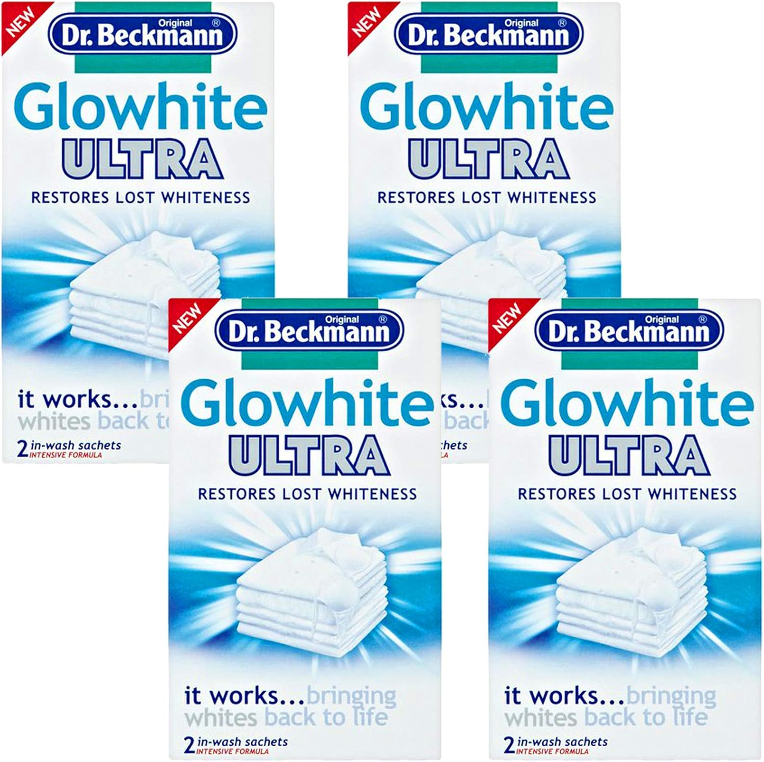 Dr. Beckmann Glowhite Ultra Fabric Whitener (8 x 40g Sachets)