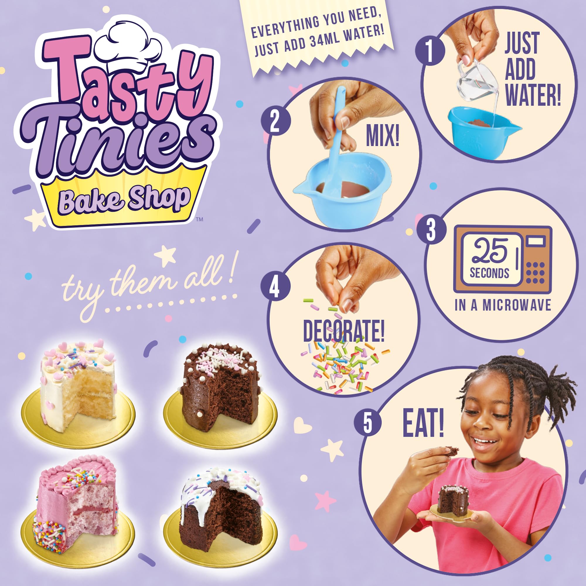 Tasty Tinies - Bake Shop Cake Mix Kit with Chocolate Cake & Frosting 6