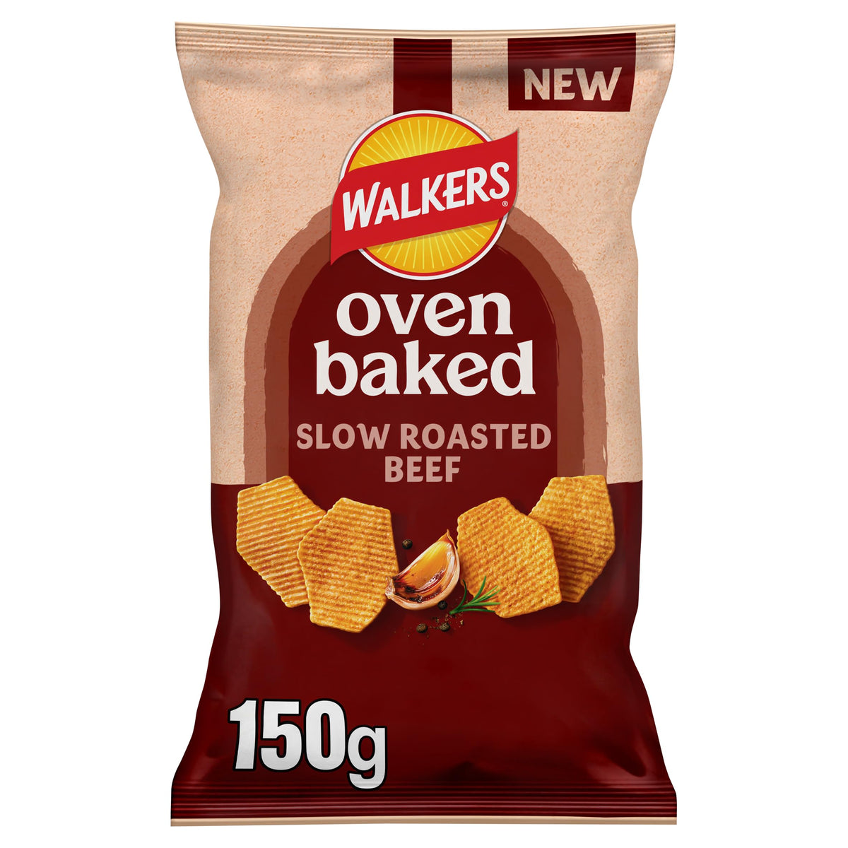 Walkers Oven Baked Roasted Beef Crisps - 150g