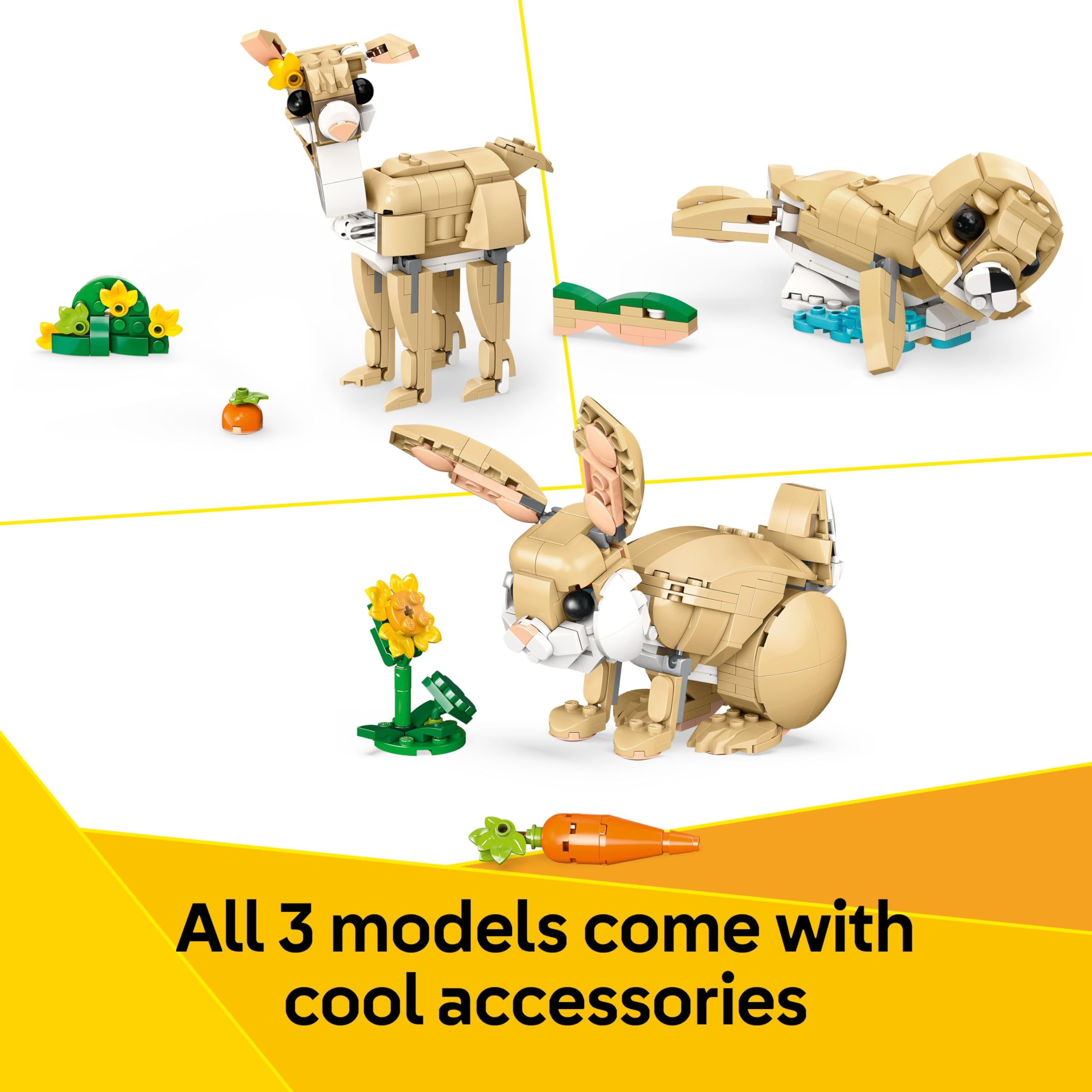 LEGO Creator 3in1 Cute Bunny Toy - Buildable Animal Playset for Ages 8+ 7