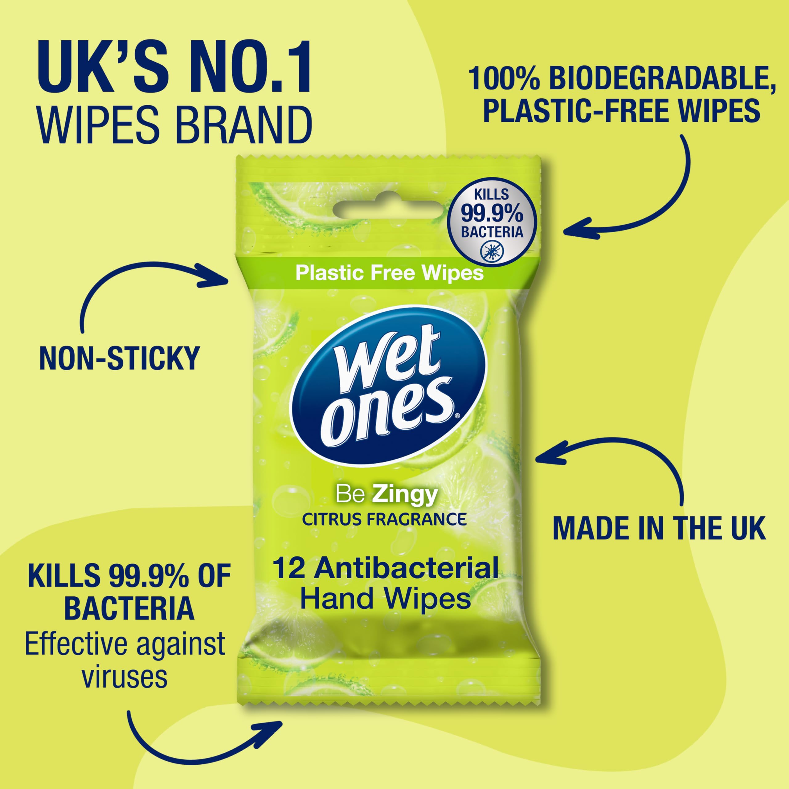 Wet Ones – Be Zingy Plastic-Free Antibacterial Pocket Hand Wipes 5