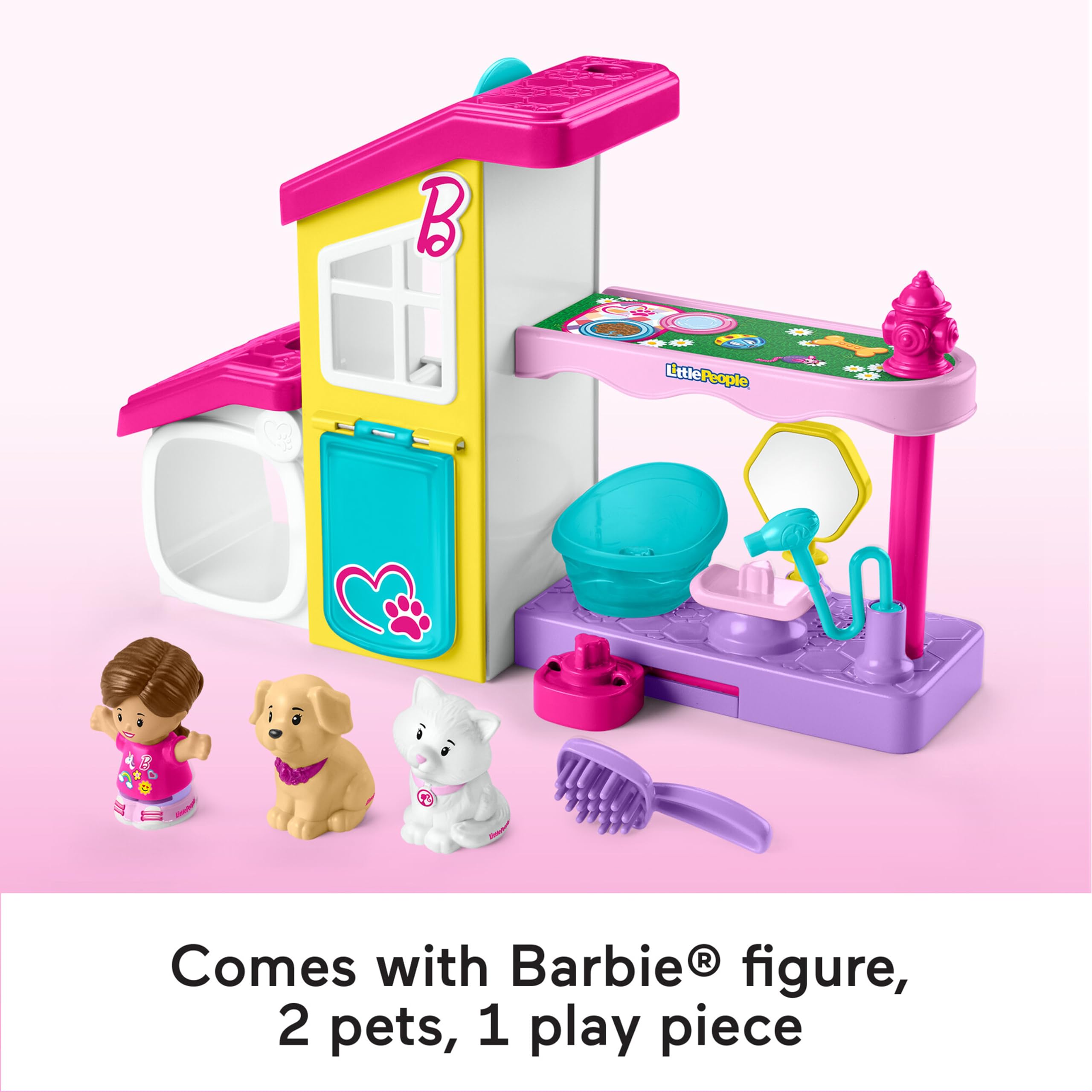 Little People Barbie Playset for Toddlers - 2-Floor Pet Spa with Music & Sounds 7