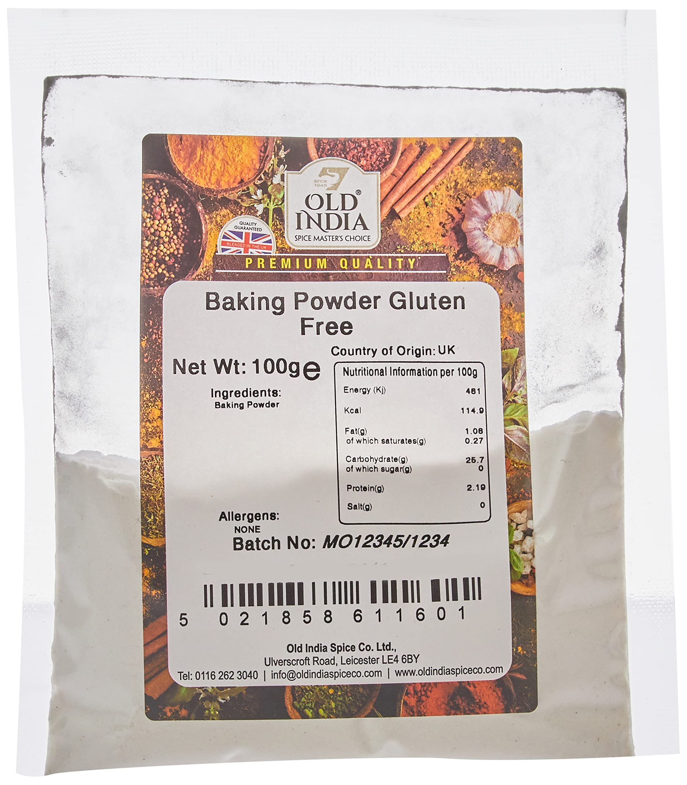 Old India Baking Powder Gluten Free 100g
