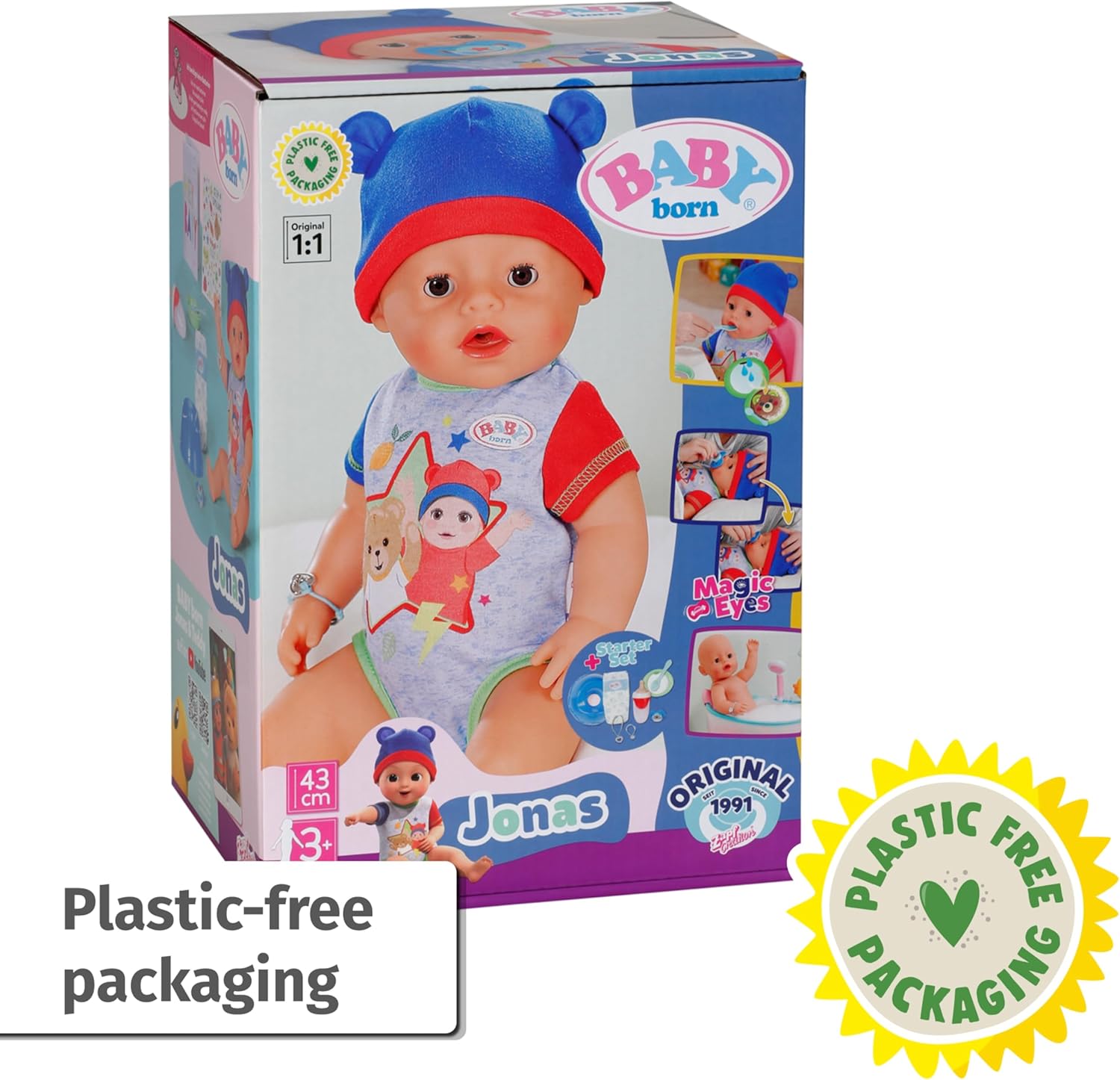 BABY born Jonas Baby Doll with 10 Functions & Accessories - 43cm Interactive Doll for Kids 10