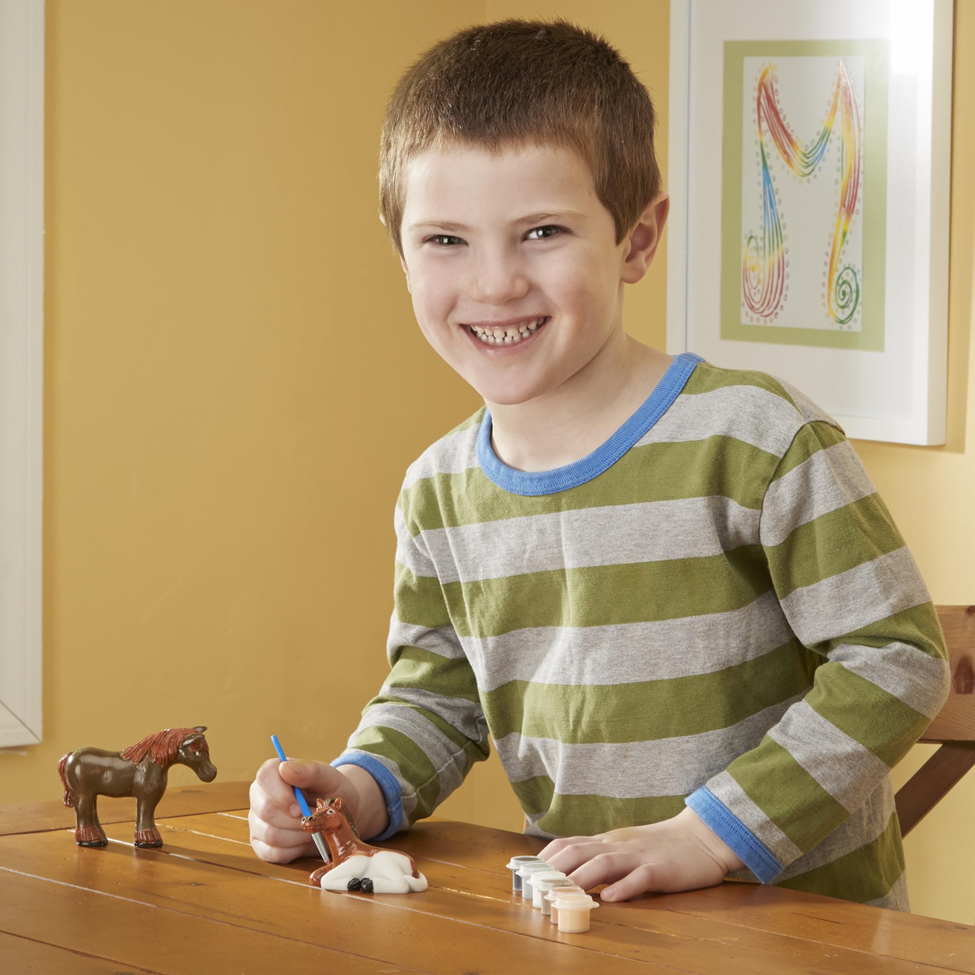 Melissa & Doug Created by Me! Horse Figurines Craft Kit | Ages 8+ | Includes 2 Figurines & 6 Paints