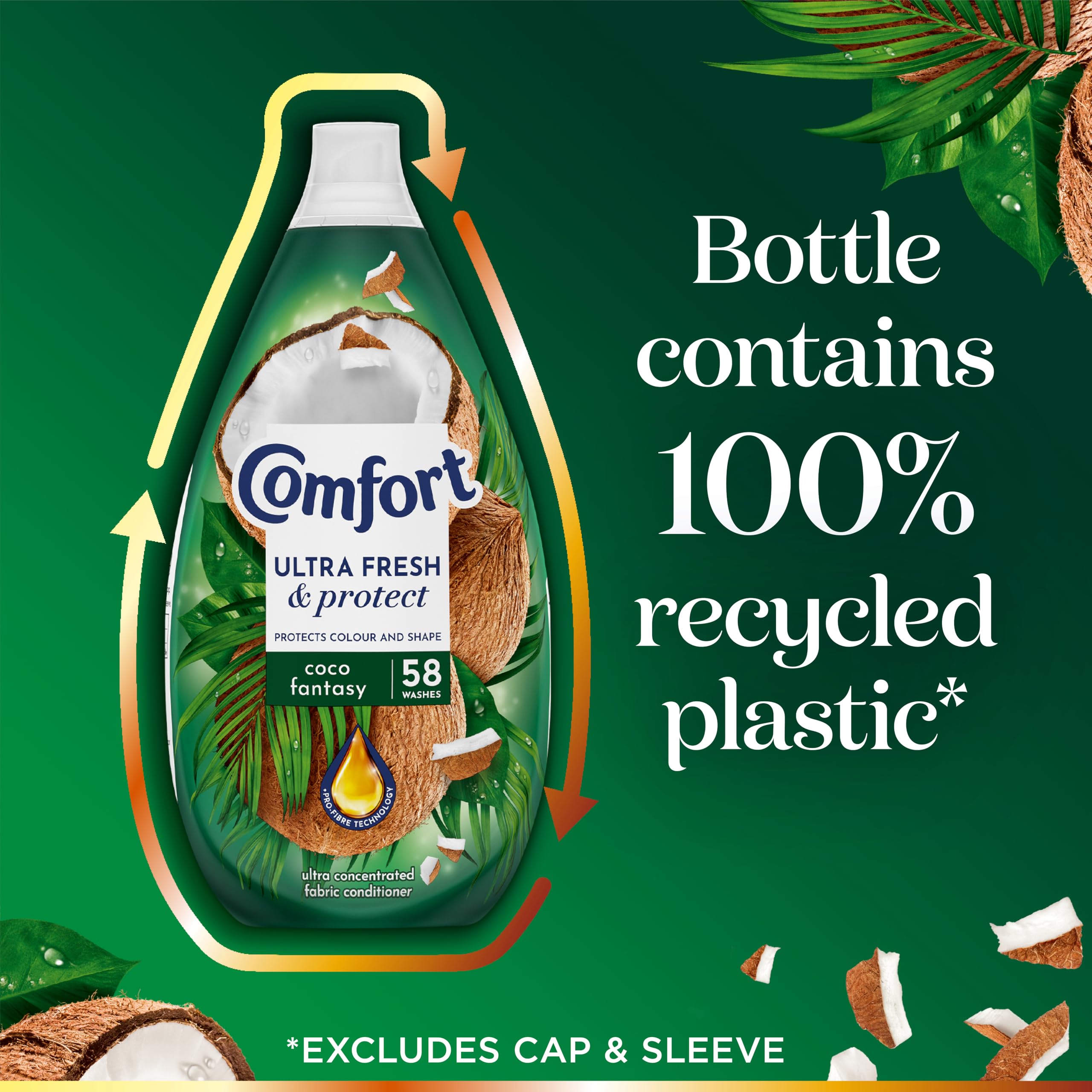 Comfort Ultra Fresh & Protect Coco Fantasy Fabric Conditioner - Liquid Fabric Softener 3