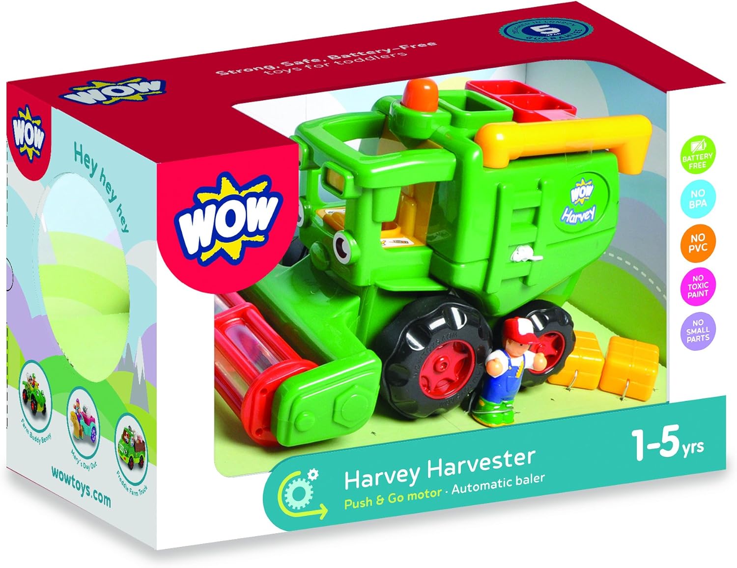 WOW Toys Harvey Harvester - Motorised Combine Harvester with Automatic Baler 6
