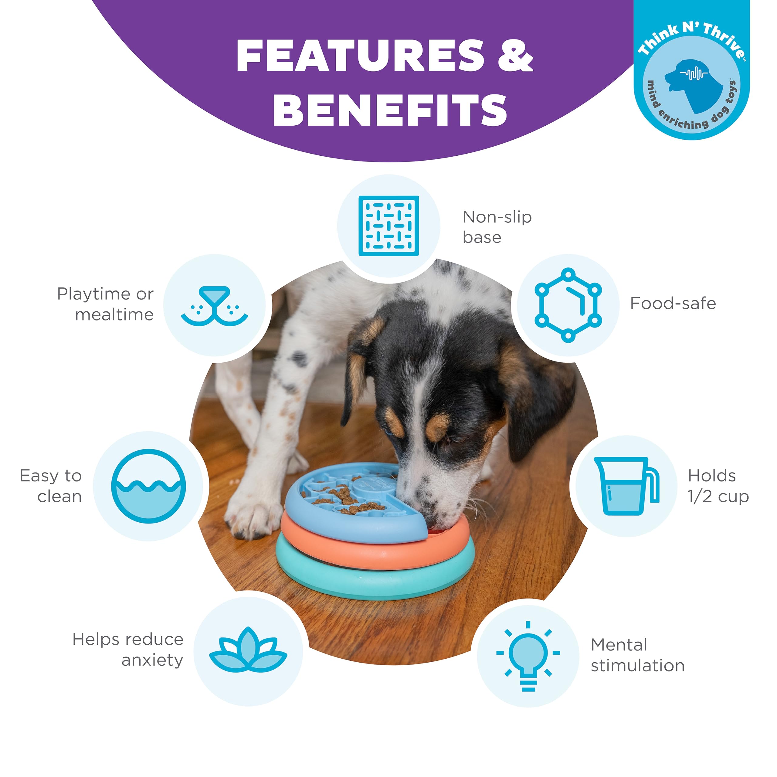 Outward Hound Nina Ottosson Puppy Lickin' Layers Interactive Dog Puzzle Game | Level 2 Intermediate | Small Size
