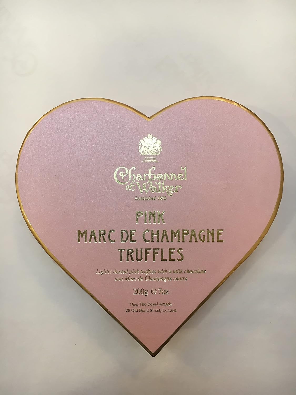Charbonnel et Walker Pink Marc de Champagne Trüffel in herzförmiger Box 200g 3