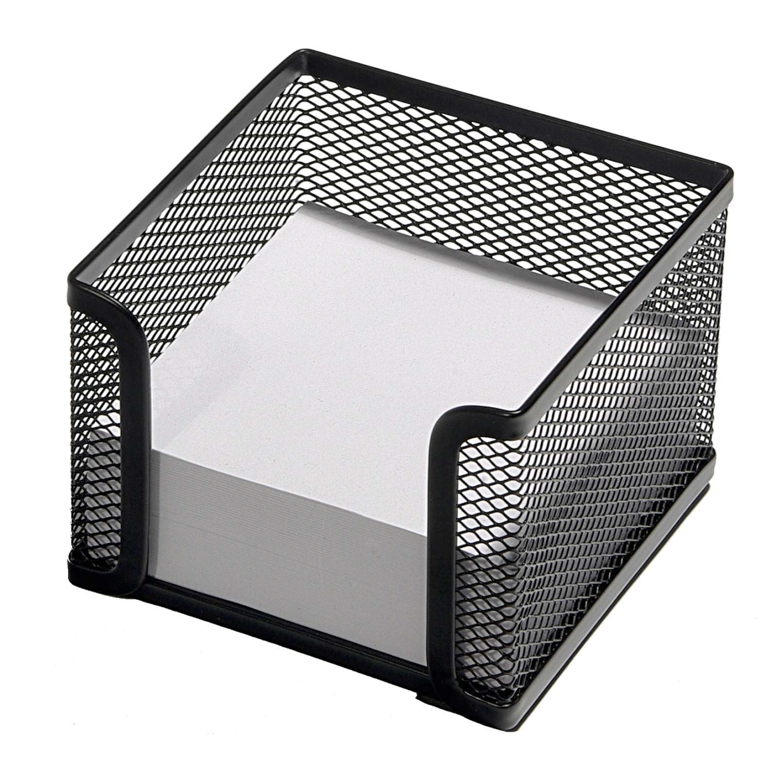 Osco Wiremesh Memo Pad Holder - Holds 400 Sheets | Black Metal | Compact 77x105x110mm