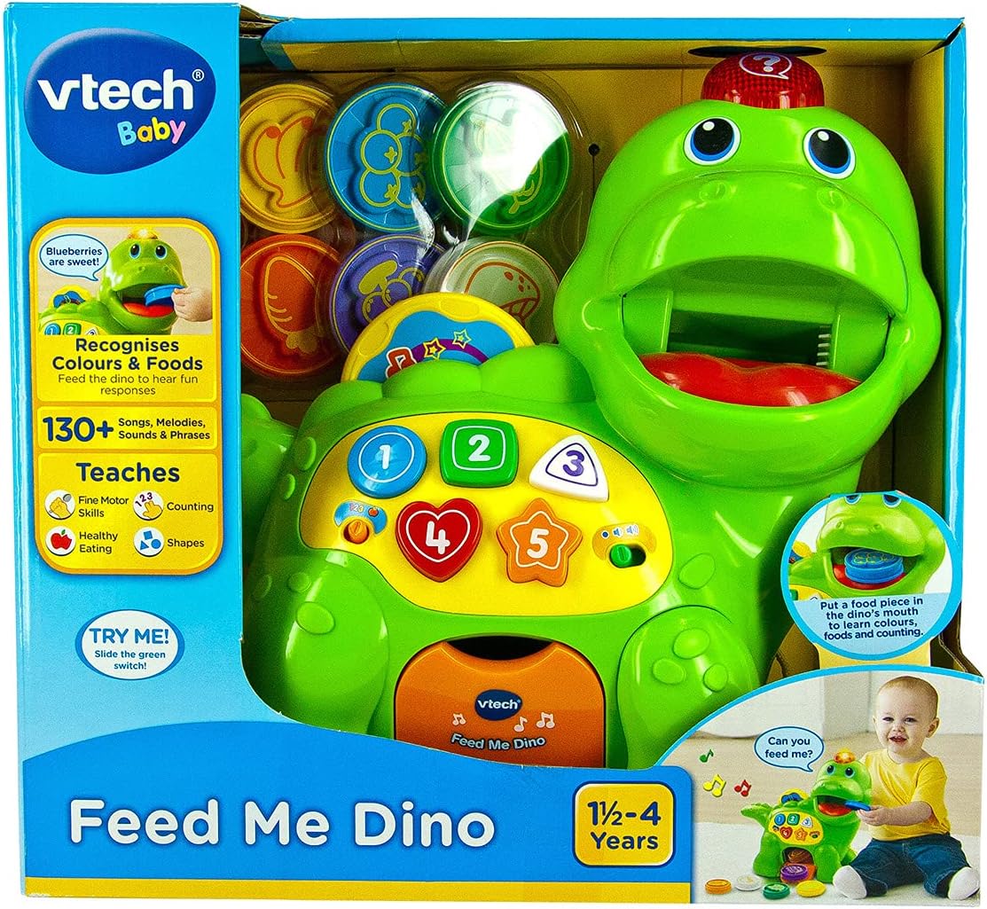 VTech Baby Feed Me Dino - Interactive Musical Toy with Lights, Numbers & Shapes for Toddlers 1-3 Years 7