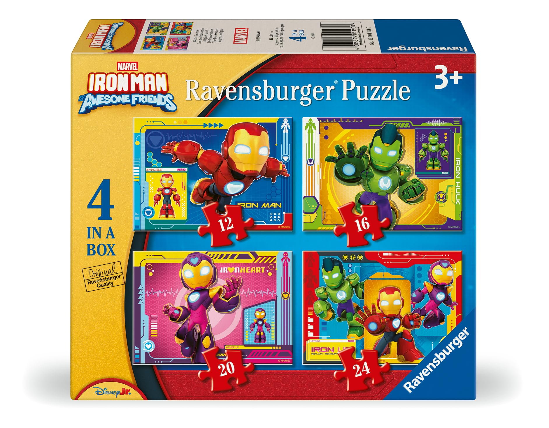 Ravensburger Iron Man & His Awesome Friends 4-in-a-Box Progressive Puzzle Pack