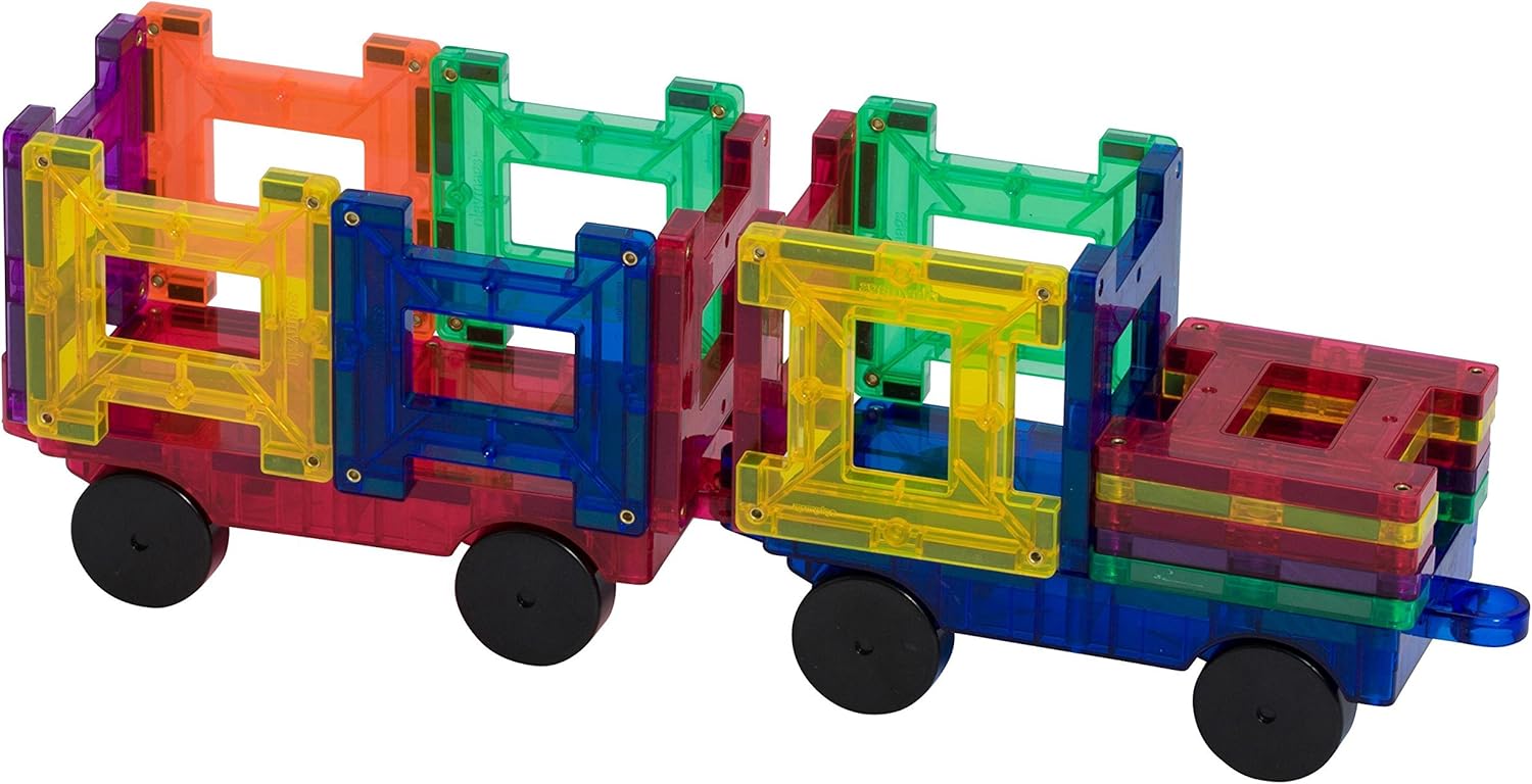 Playmags 3D Magnetic Blocks - 2-Piece Magnetic Car Set for Kids 8
