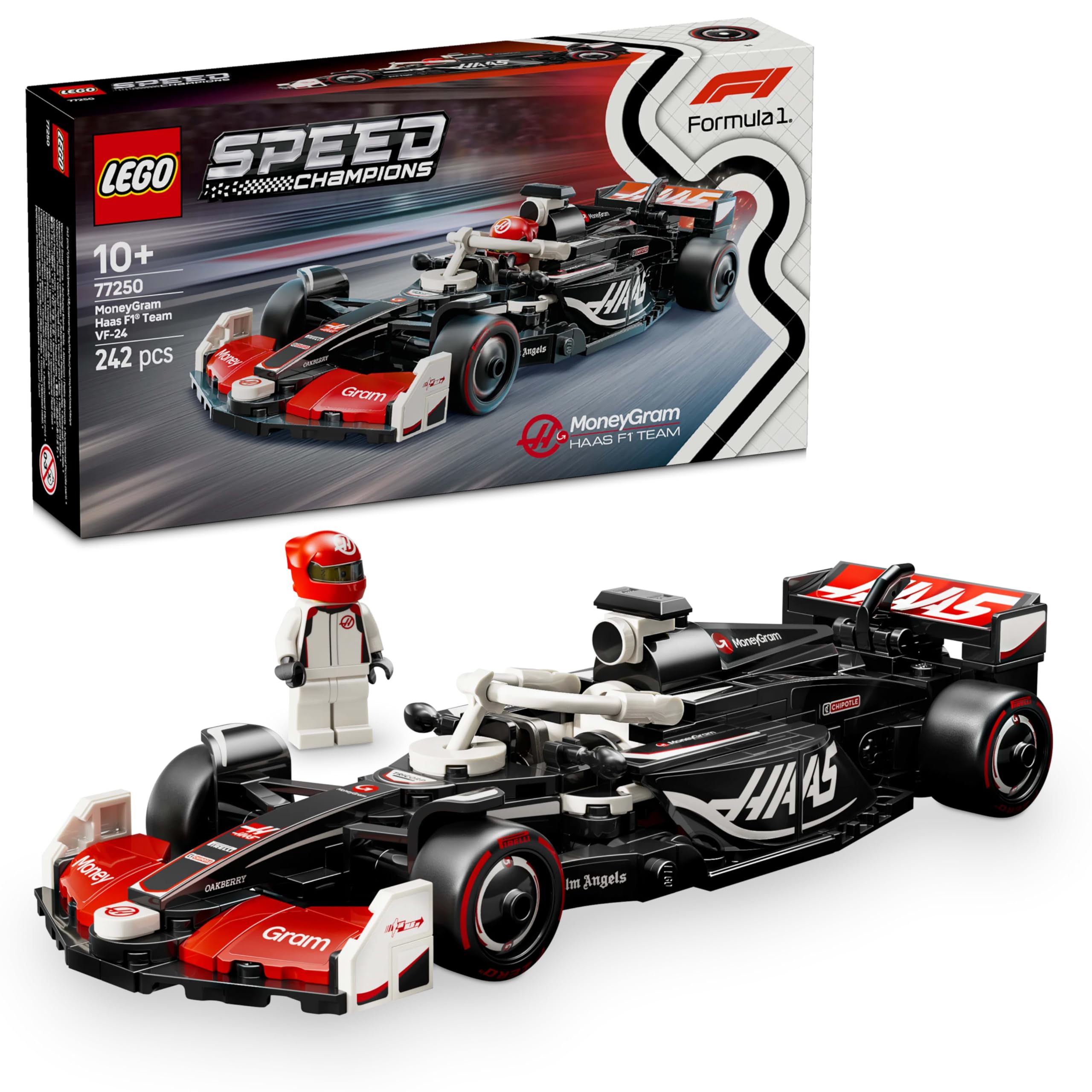 LEGO Speed Champions MoneyGram Haas F1 Team VF-24 Race Car Toy with Driver Minifigure - Building Set for 10+
