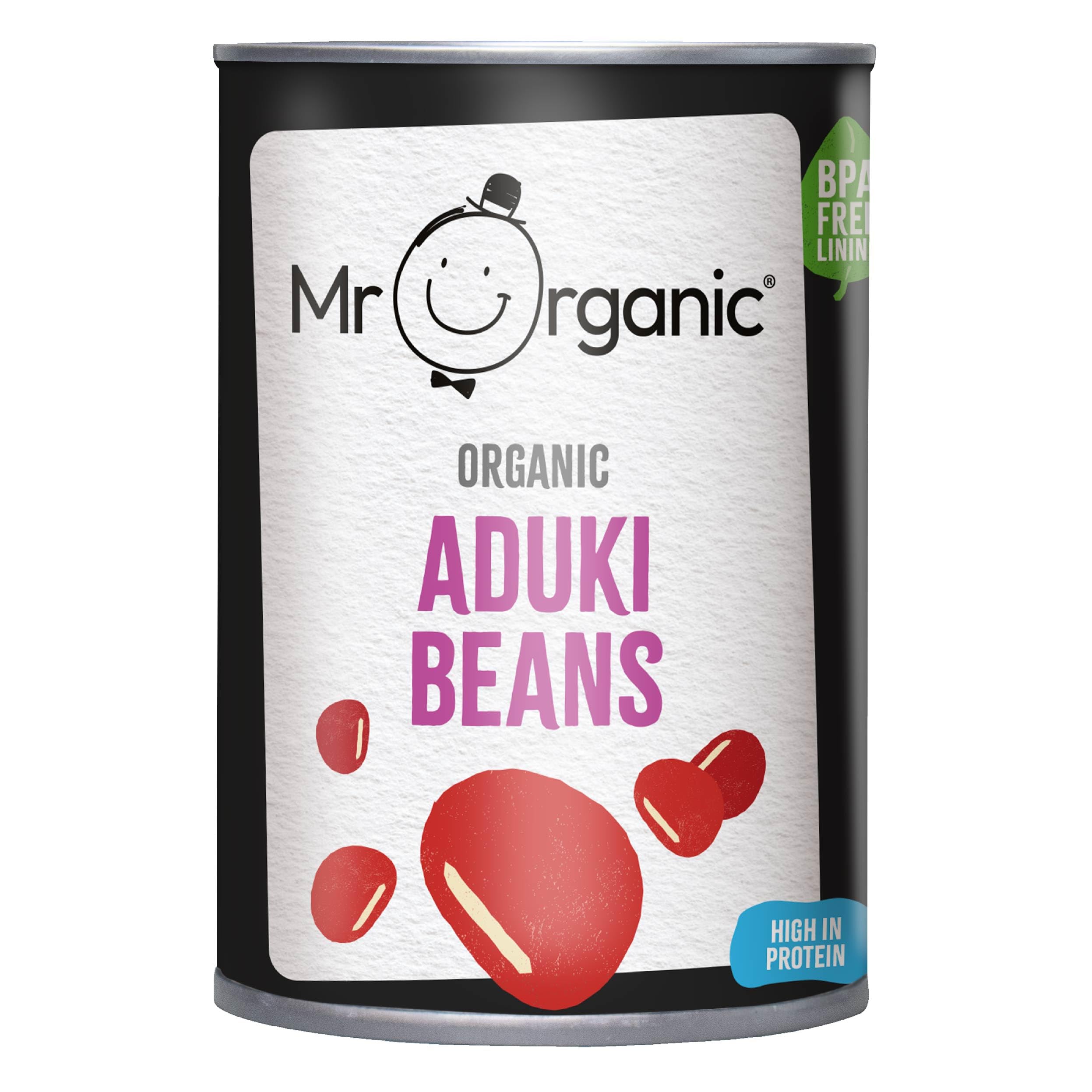 Mr Organic Aduki Beans - 400g, High in Protein & Fibre