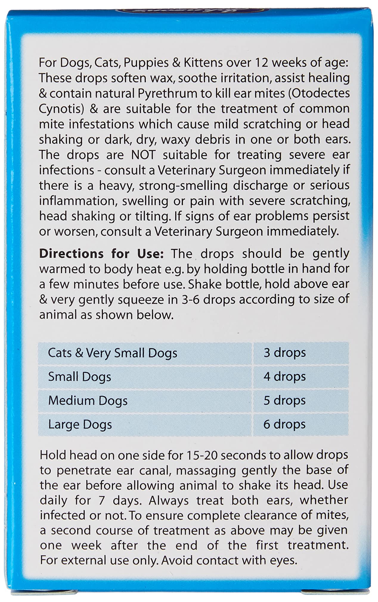 Johnsons Veterinary Products Ear Drops for Cats and Dogs | Kills Ear Mites | 15 ml