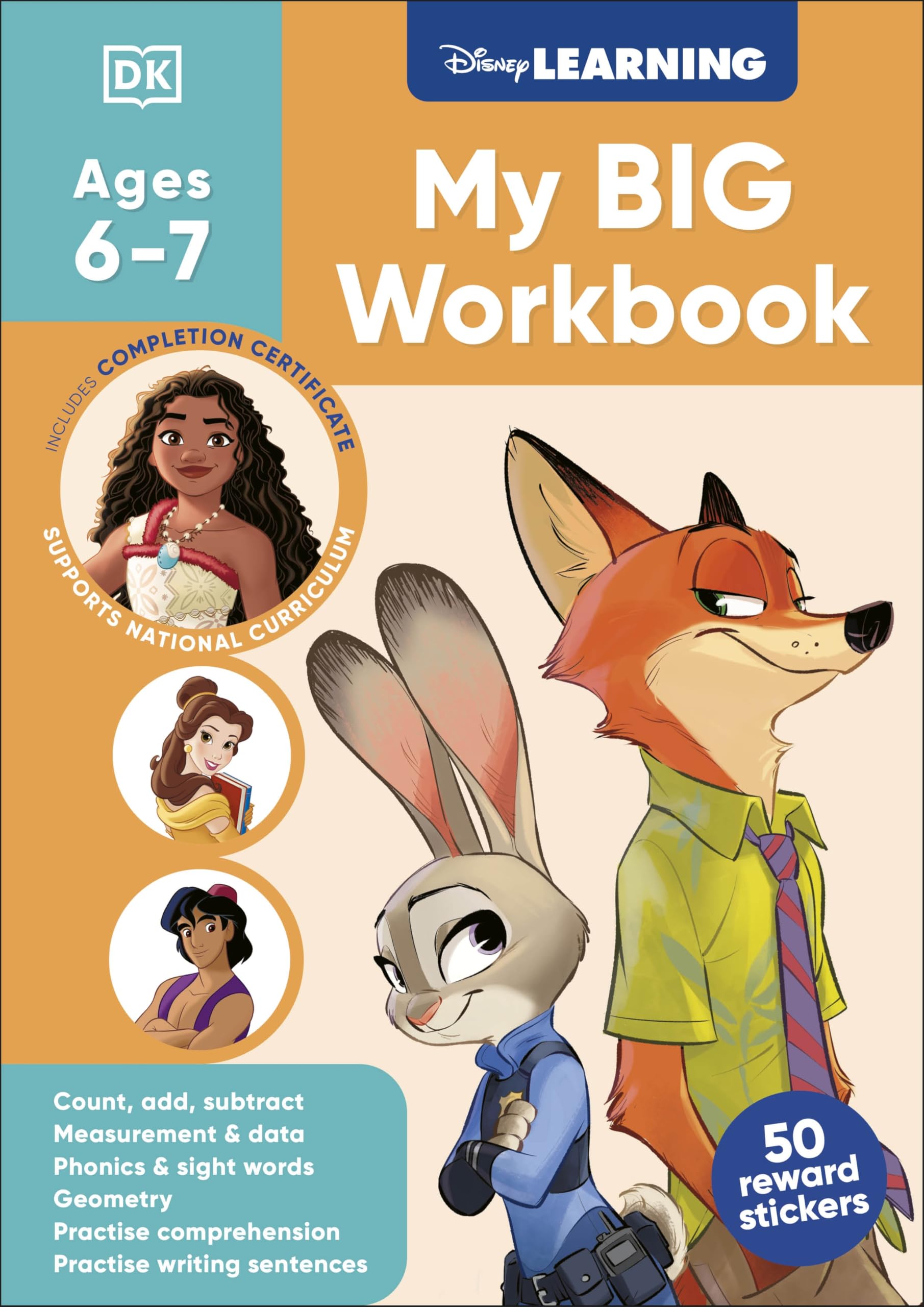 DK Disney Learning Big Workbook Ages 6-7 (Year 2) - KS1 Maths & English | Paperback | 200 Pages