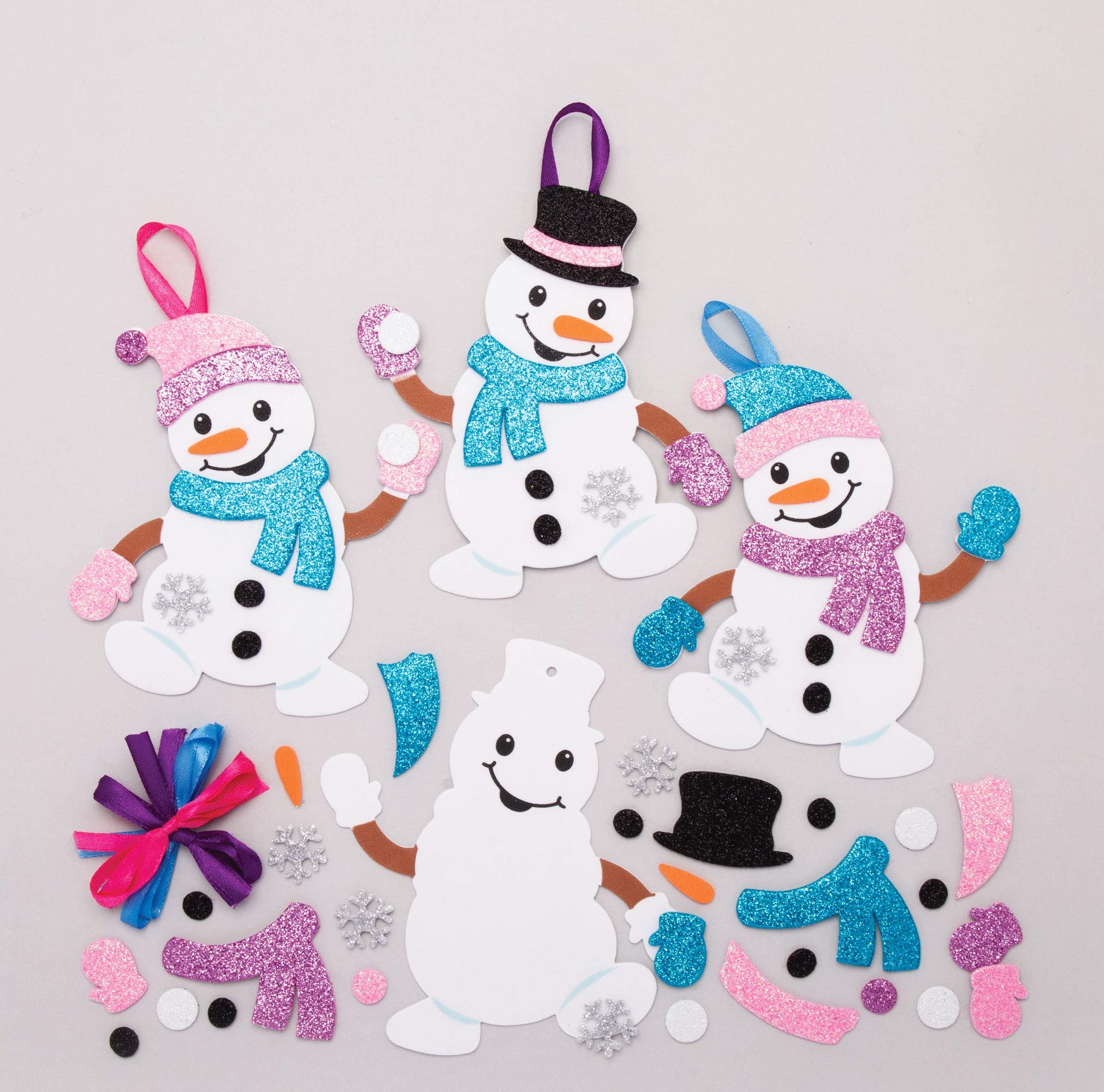 Baker Ross AT160 Snowman Mix & Match Decoration Kit - Christmas Craft for Kids Ages 3+ 5