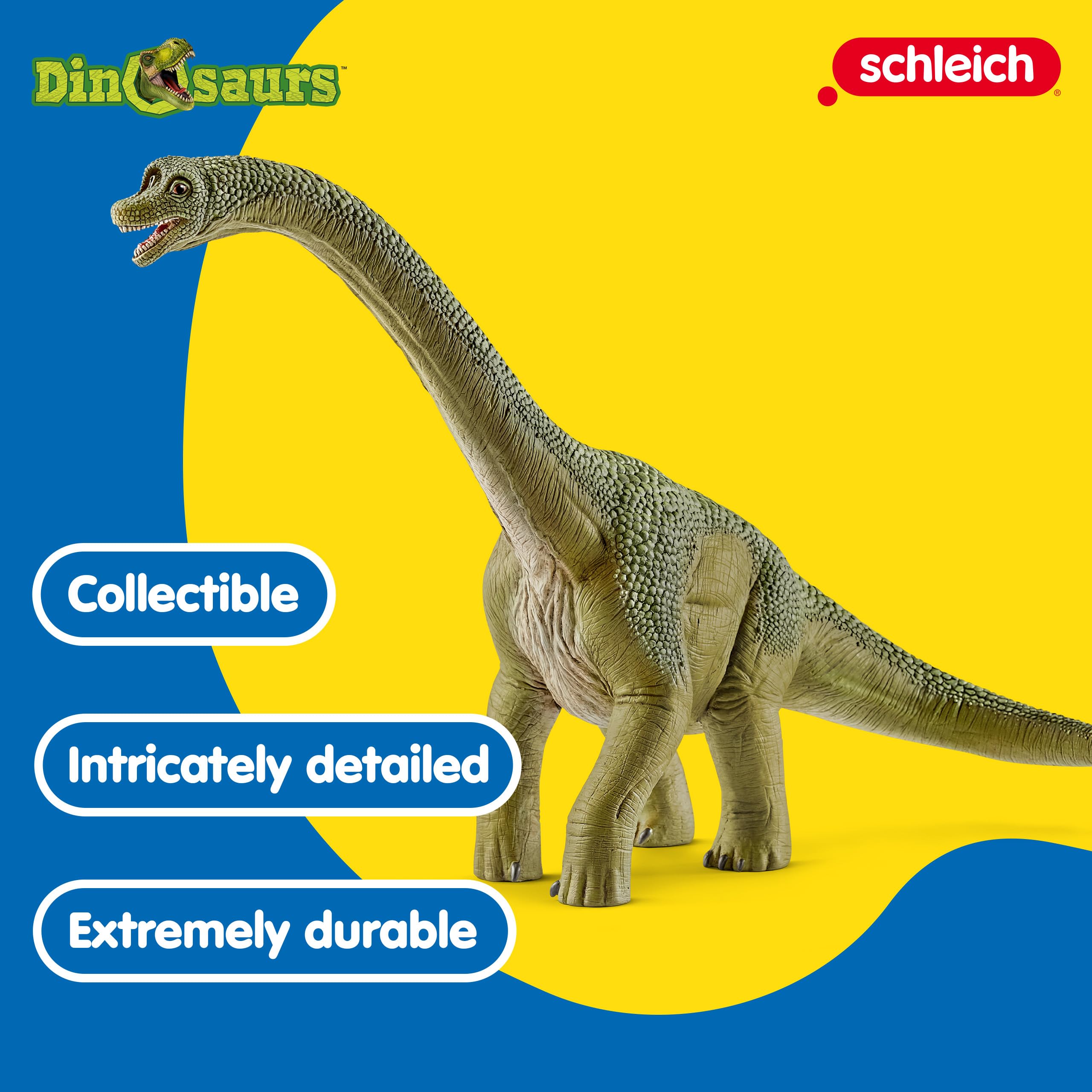 Schleich Brachiosaurus Dinosaur Toy - Detailed Play Figure for Kids Ages 3+ 4