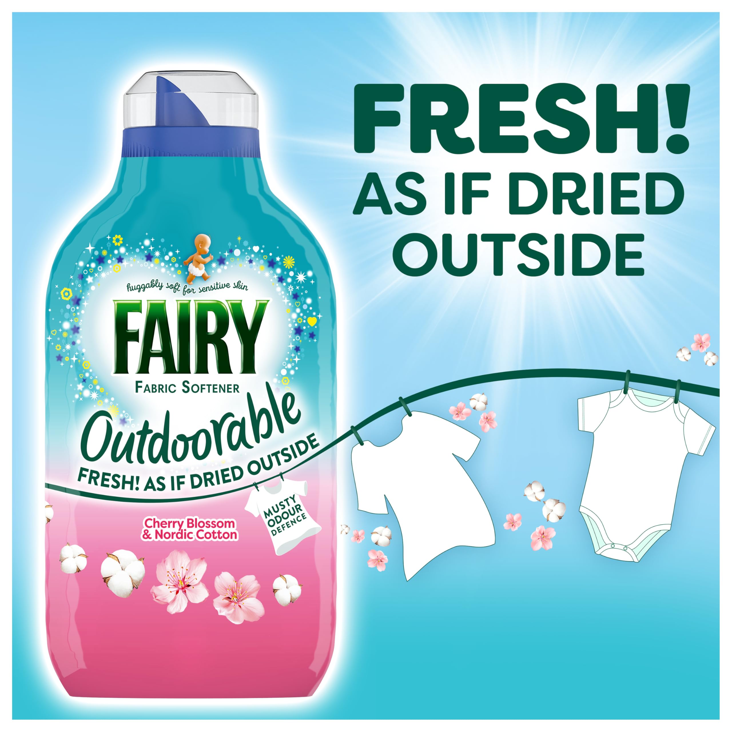 Fairy Outdoorable Liquid Fabric Softener - Cherry Blossom & Nordic Cotton Scent | 1.2L 4
