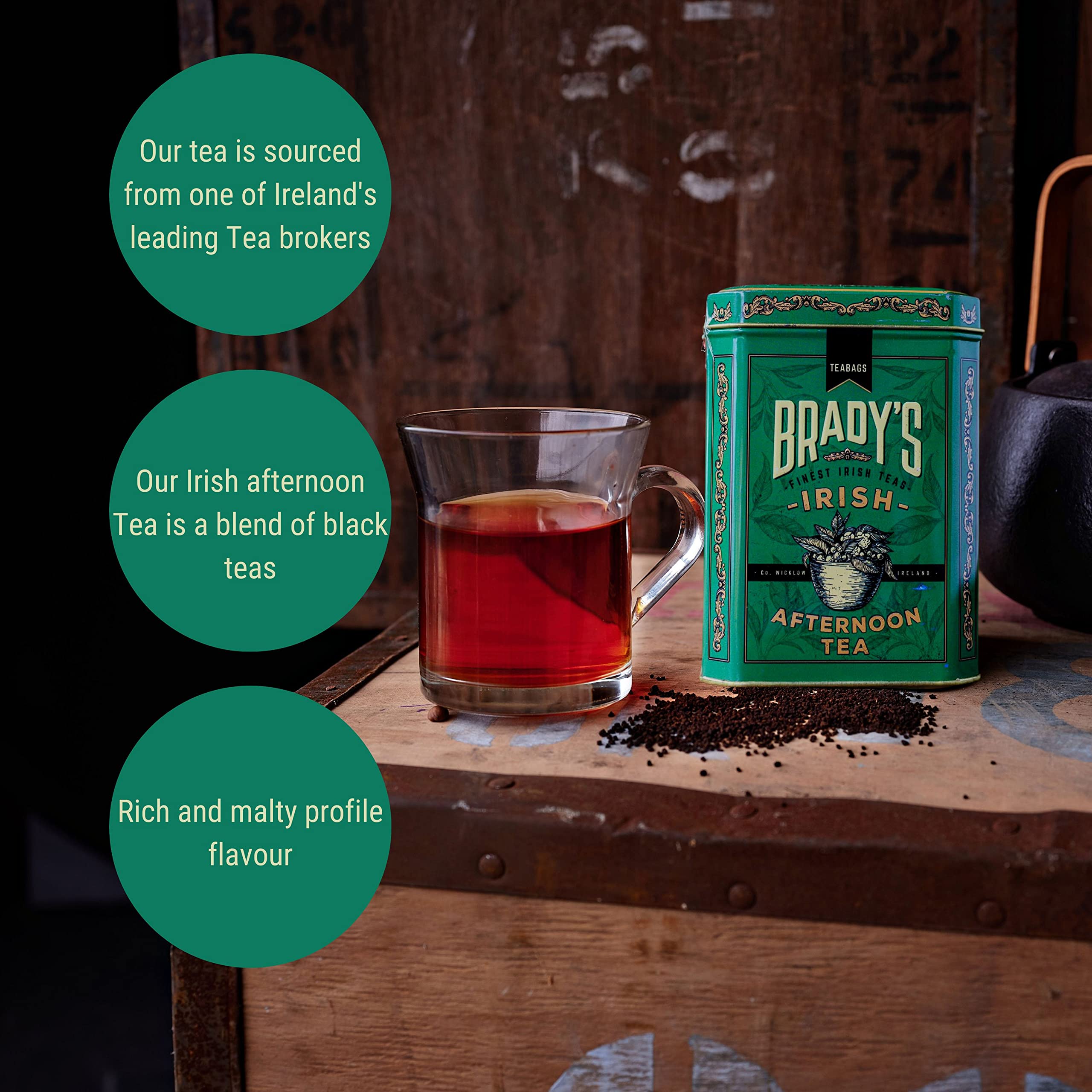 Brady's Irish Afternoon Tea - 40 Tea Bags - Traditional Black Tea Blend in Tin 10
