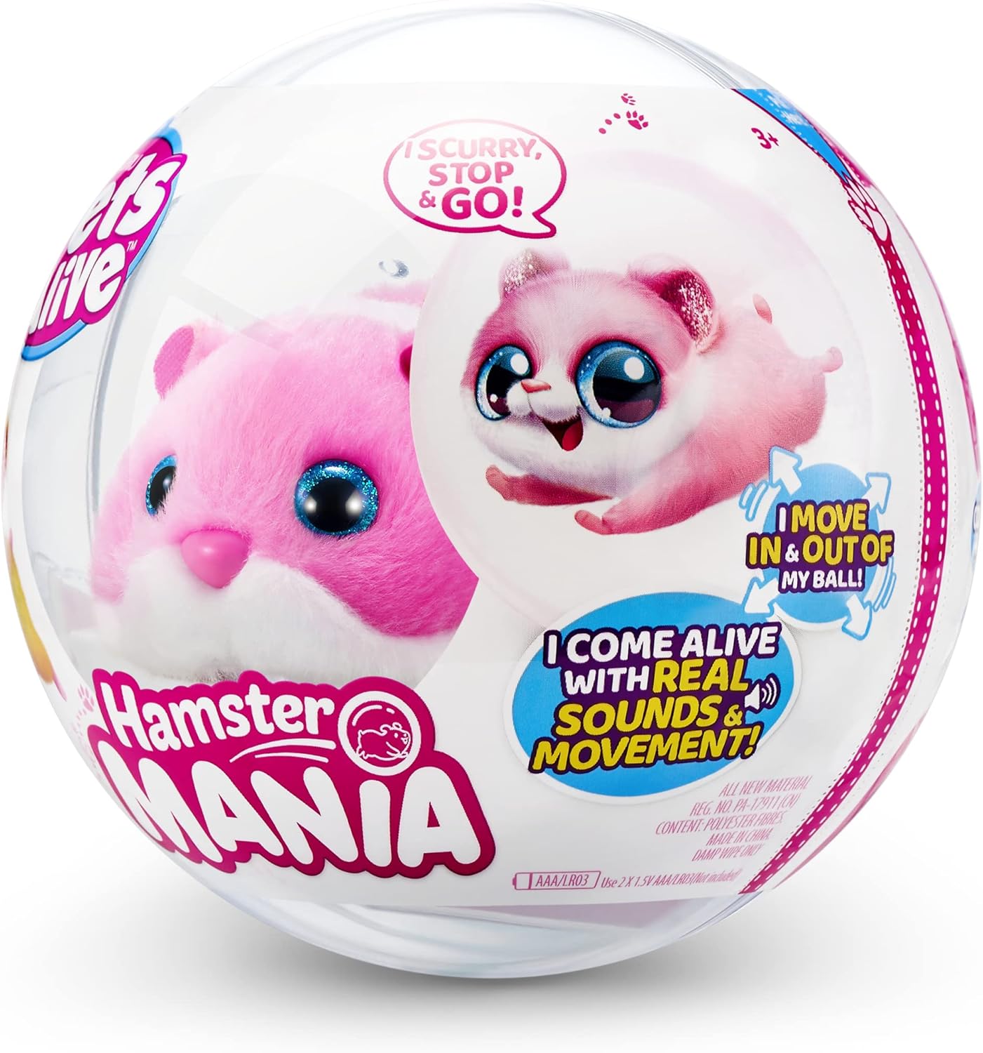 Hamster Mania by ZURU - Interactive Pink Hamster Toy with Real Sounds & Movements 7