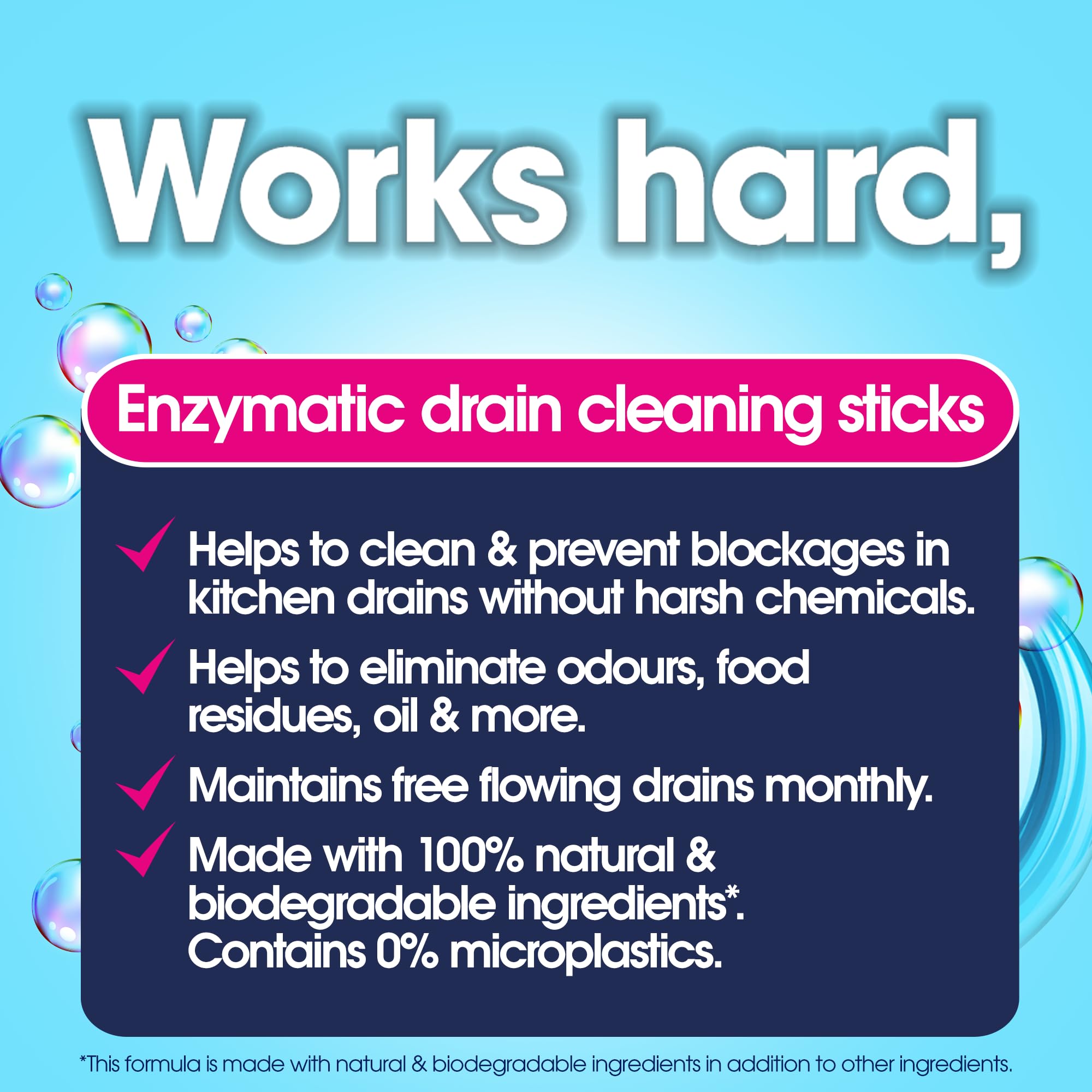 Ecozone Drain Cleaning Sticks - Enzymatic Pipe Unblocker for Kitchen & Bathroom 7