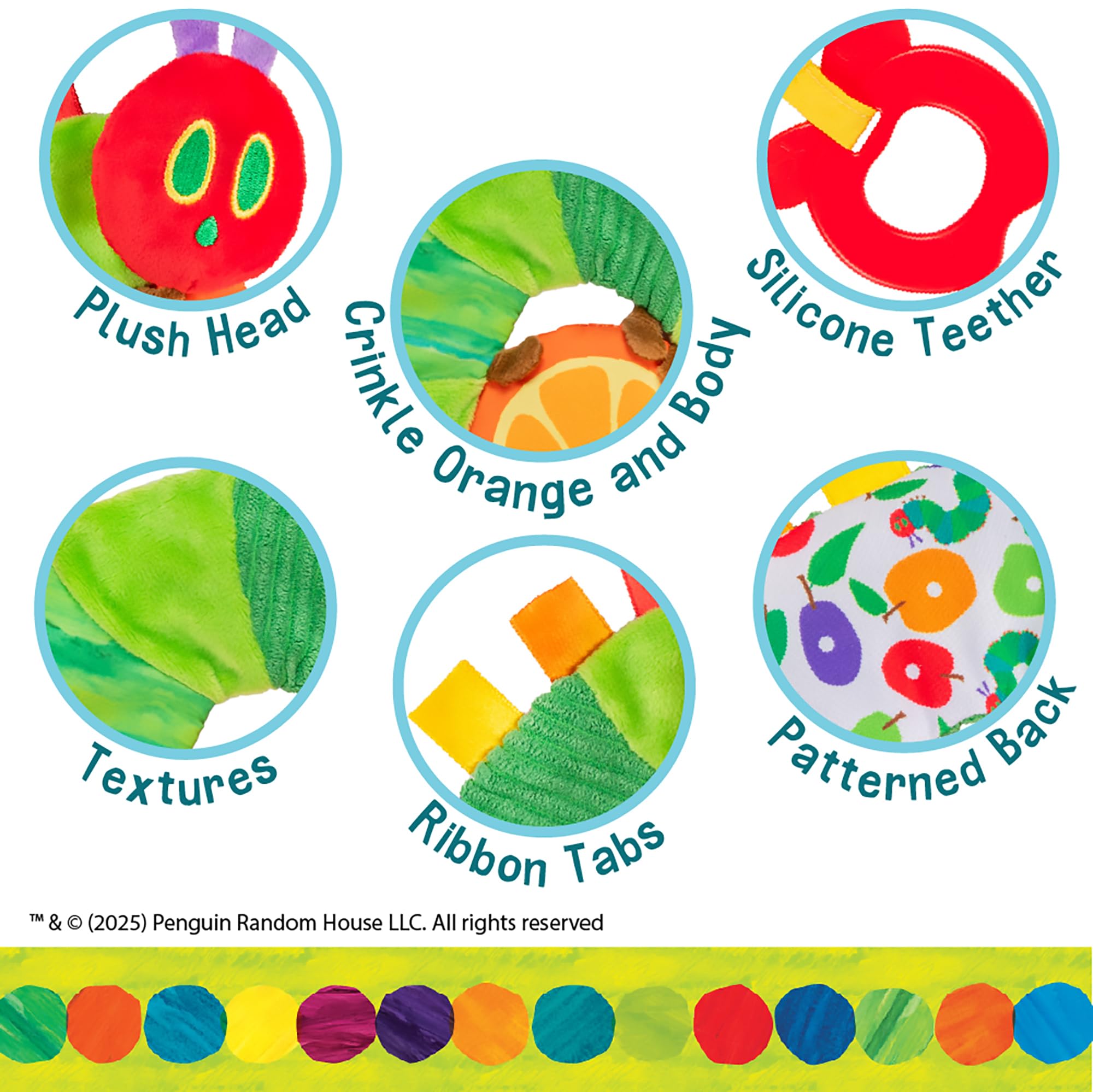 KIDS PREFERRED The Very Hungry Caterpillar Sensory Crinkle Toy with Teether | Ages 0m+