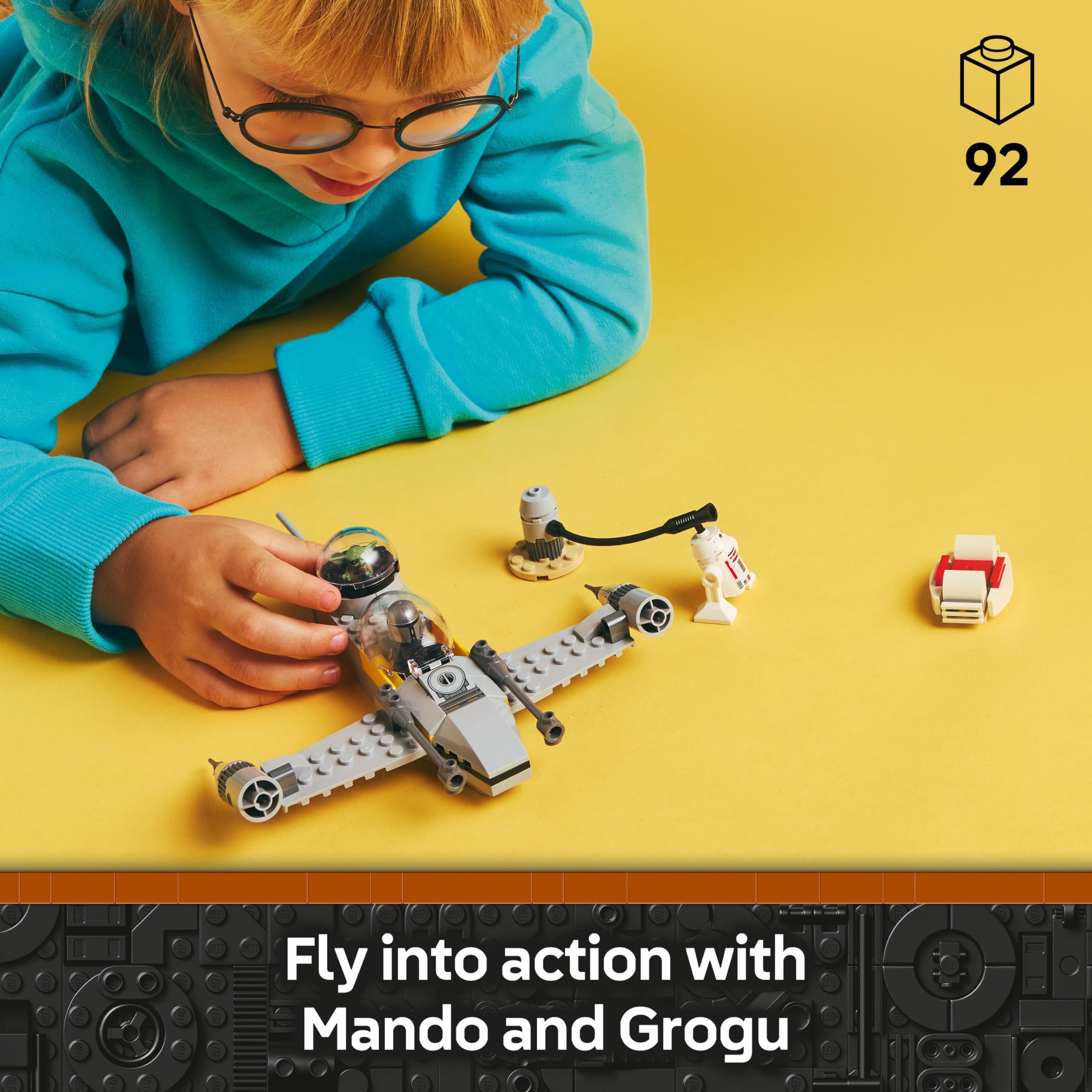 LEGO Star Wars 75410 Mando and Grogu’s N-1 Starfighter Building Toy - 92-Piece Set for Ages 4+ 8