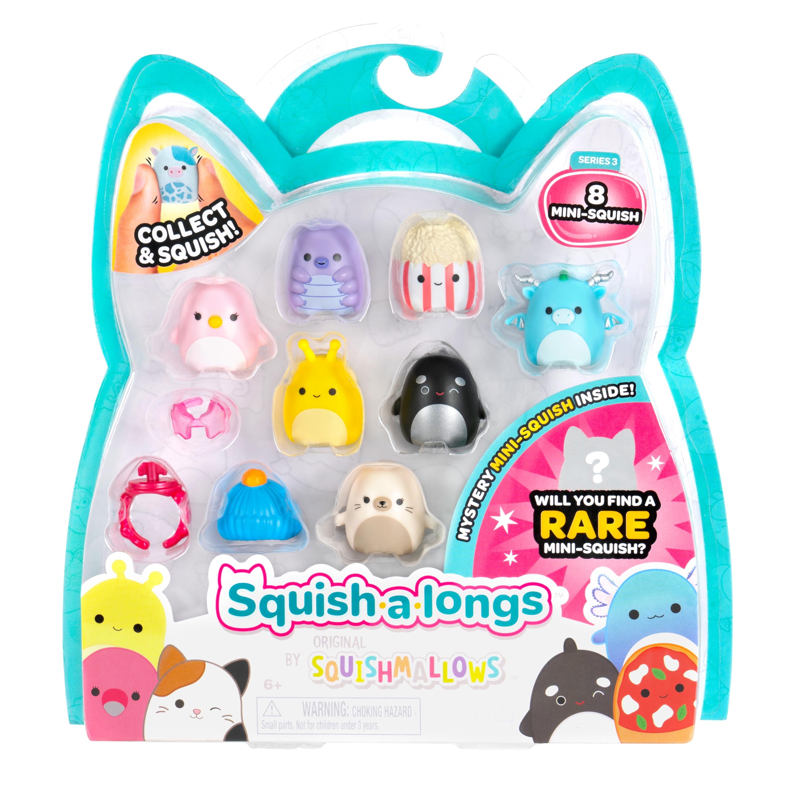 Squish-a-longs 8-Pack - Series 3 with Mystery Mini-Squish & Accessories