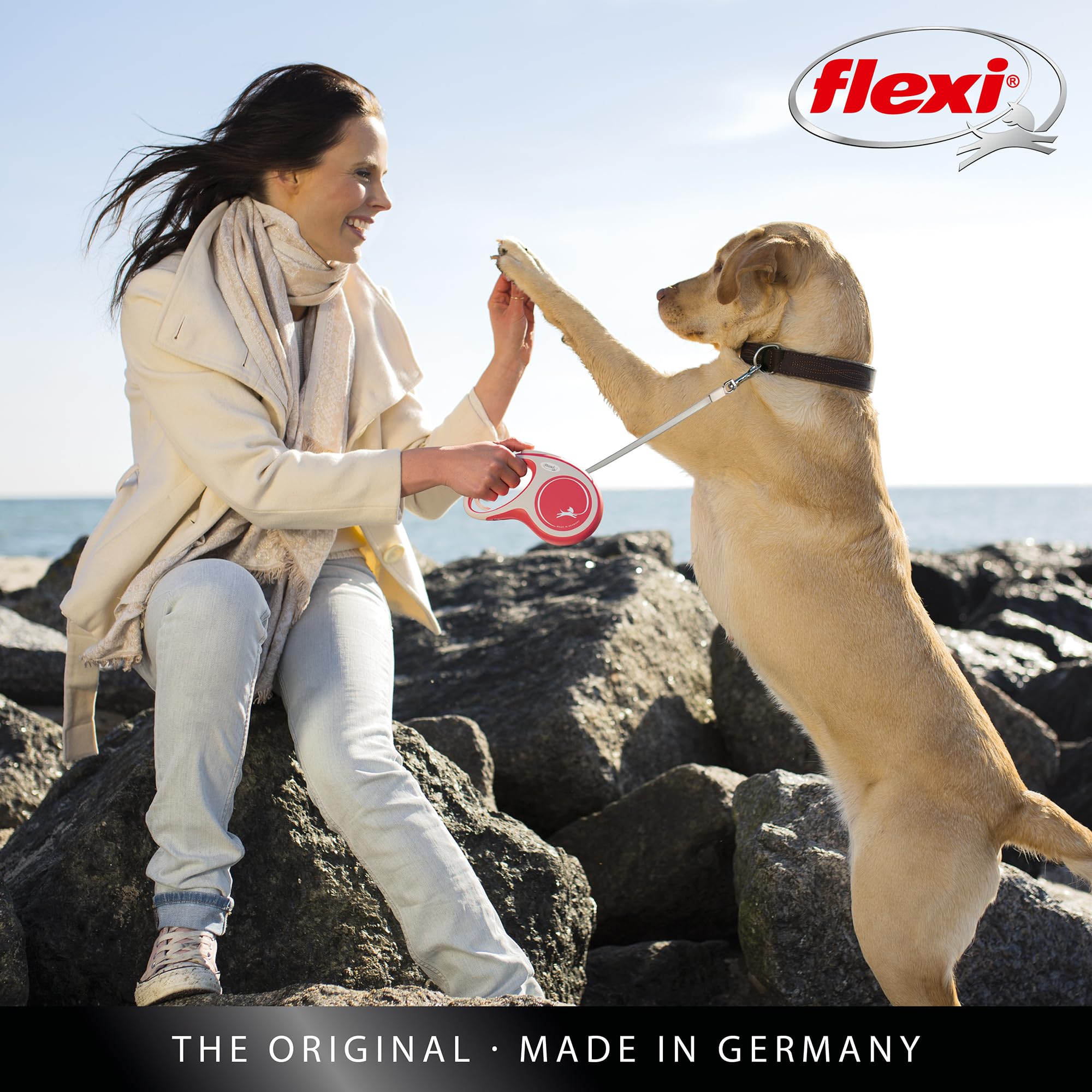 flexi New Comfort S Retractable Dog Leash | 5m Tape | Up to 15kg | Grey & Black 6