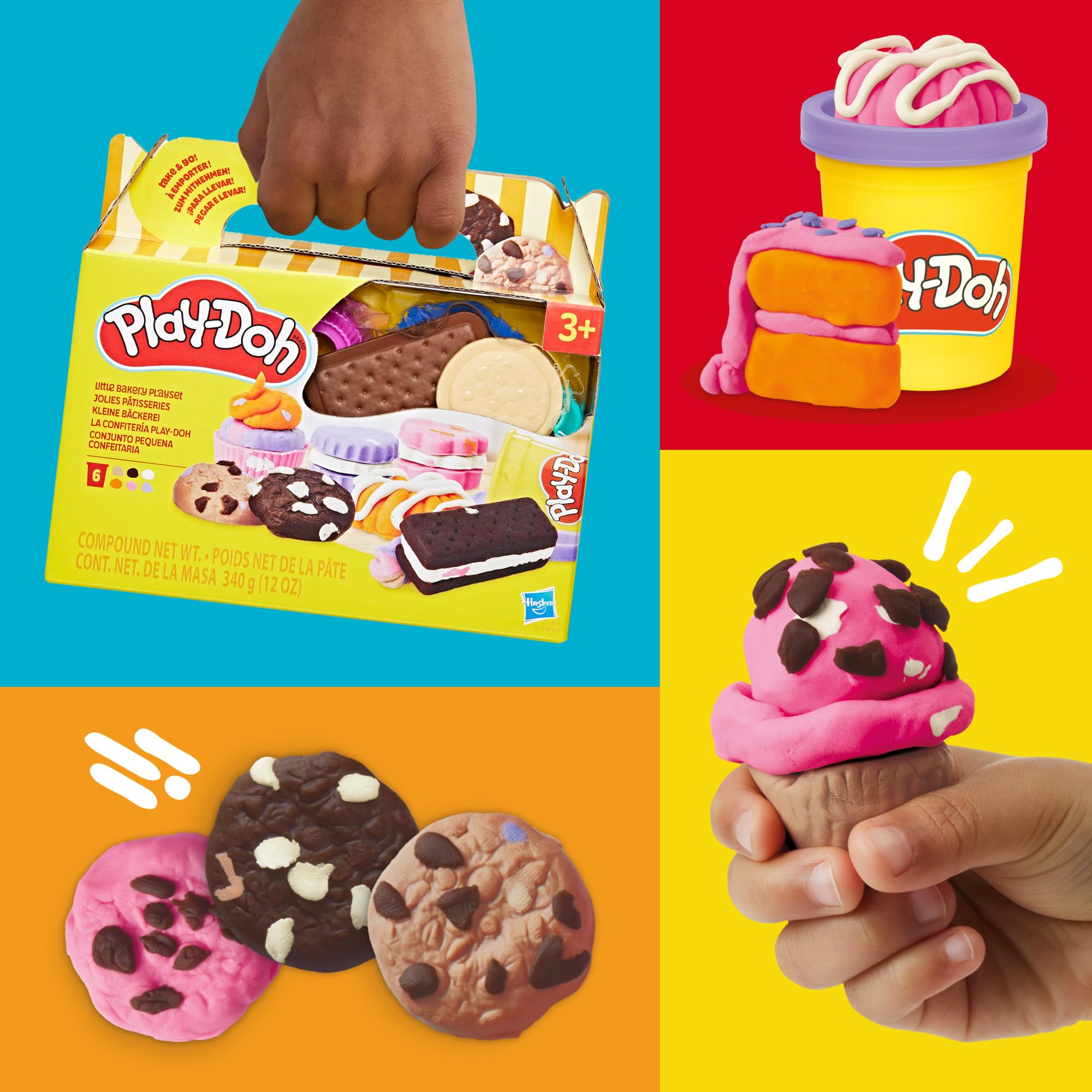 Play-Doh Little Bakery Playset - Pretend Kitchen Toy for Ages 3+ | Includes 6 Colors
