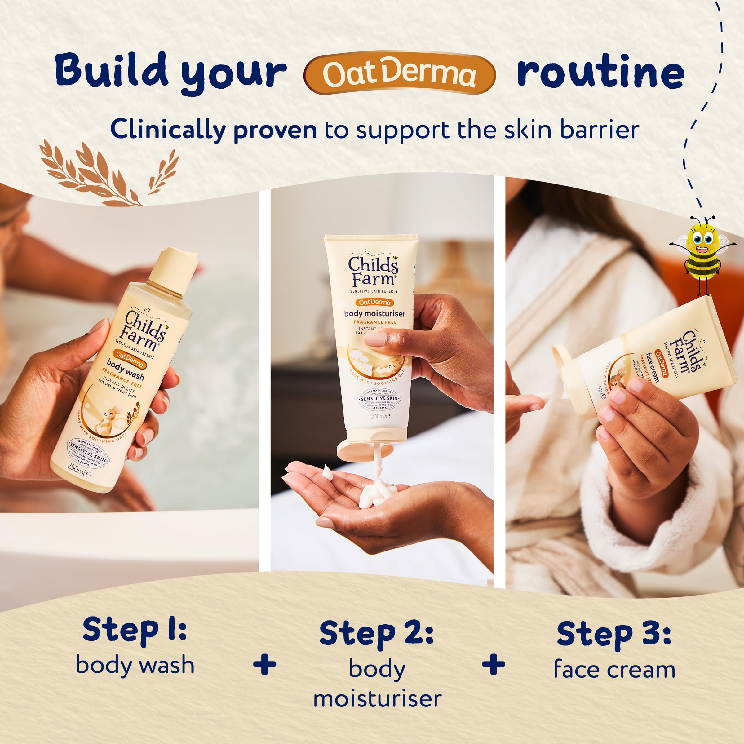 Childs Farm OatDerma Face Cream Moisturiser - Fragrance-Free Hydration for Sensitive Skin, 50ml 6