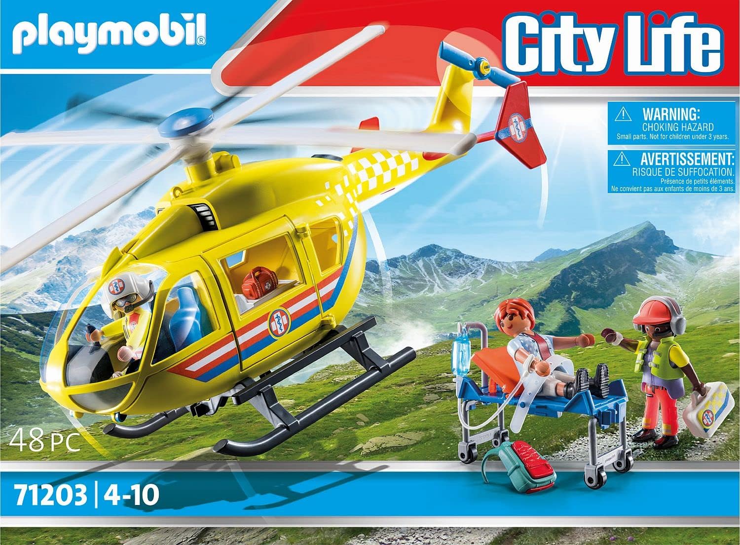 Playmobil 71203 City Life Medical Helicopter - Rescue Vehicle Playset for Kids 4+ 7