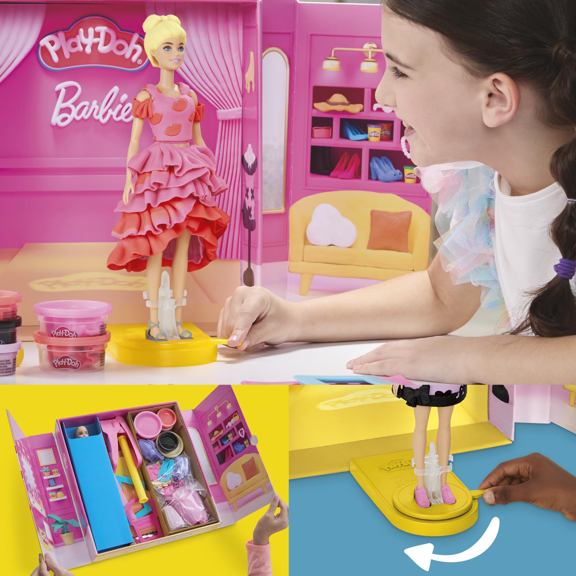 Play-Doh Barbie Designer Fashion Show Playset - Creative Arts & Crafts for Kids 5+ 8