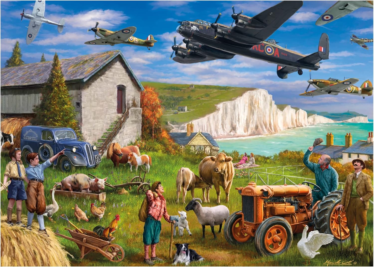 Jumbo Falcon de luxe Flight over Dover 1000-Piece Jigsaw Puzzle 4