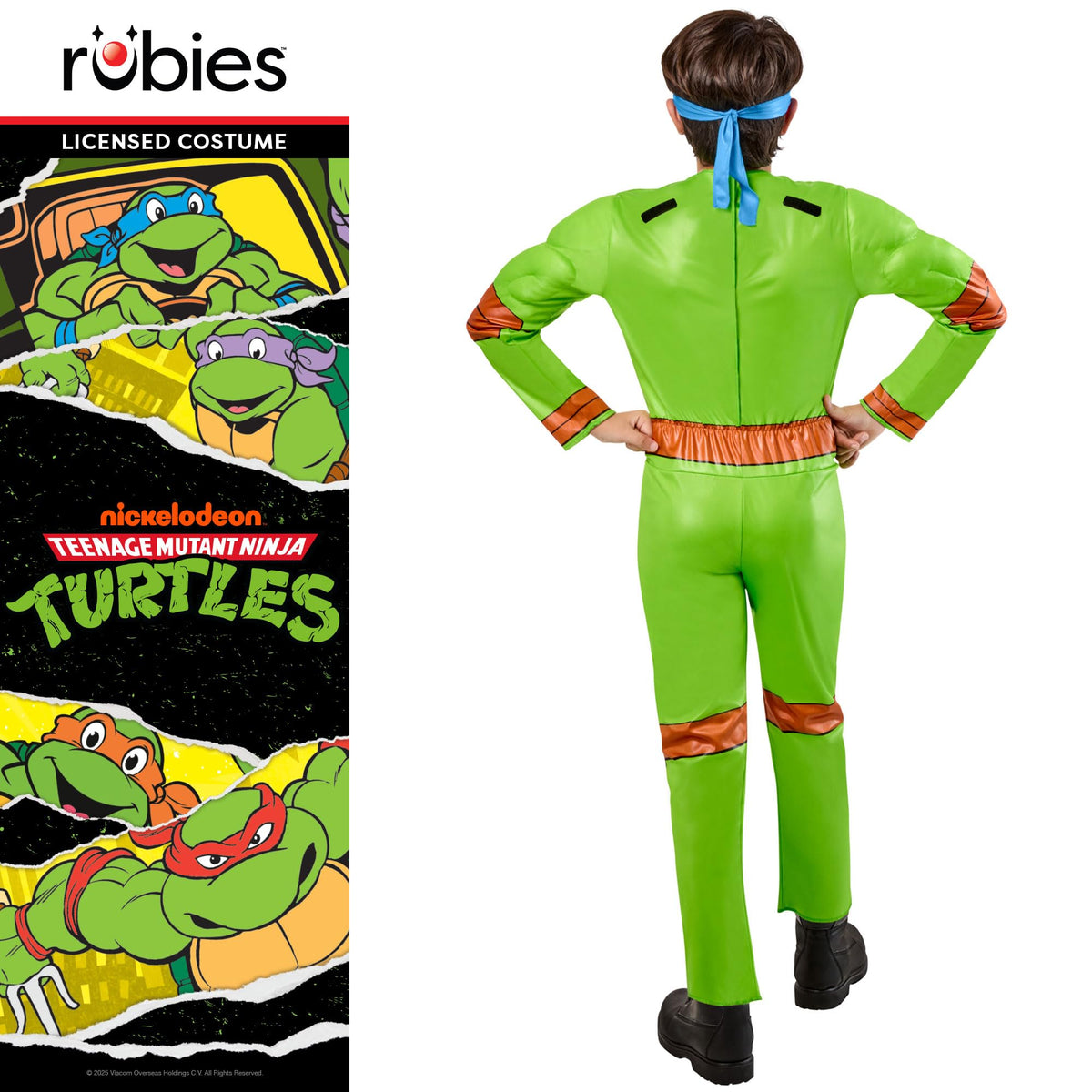 Rubies Teenage Mutant Ninja Turtles 4-in-1 Costume - Ages 5-10 | Padded Jumpsuit with Removable Shell