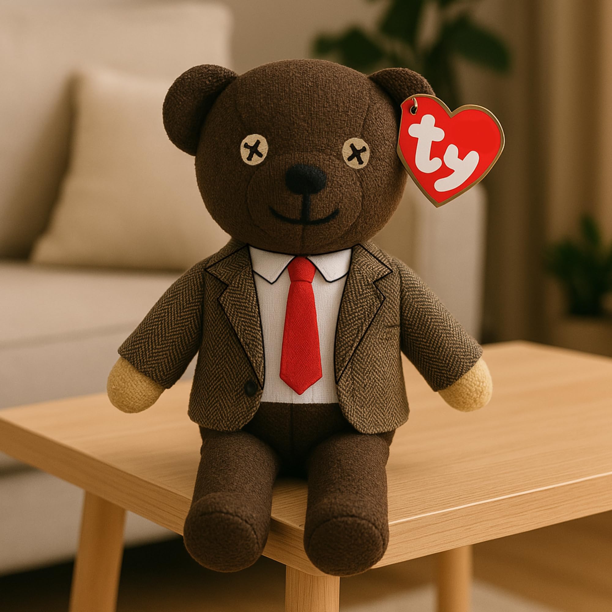 TY Mr. Bean Teddy Bear in Shirt & Tie - Soft Plush Toy Collectible 4