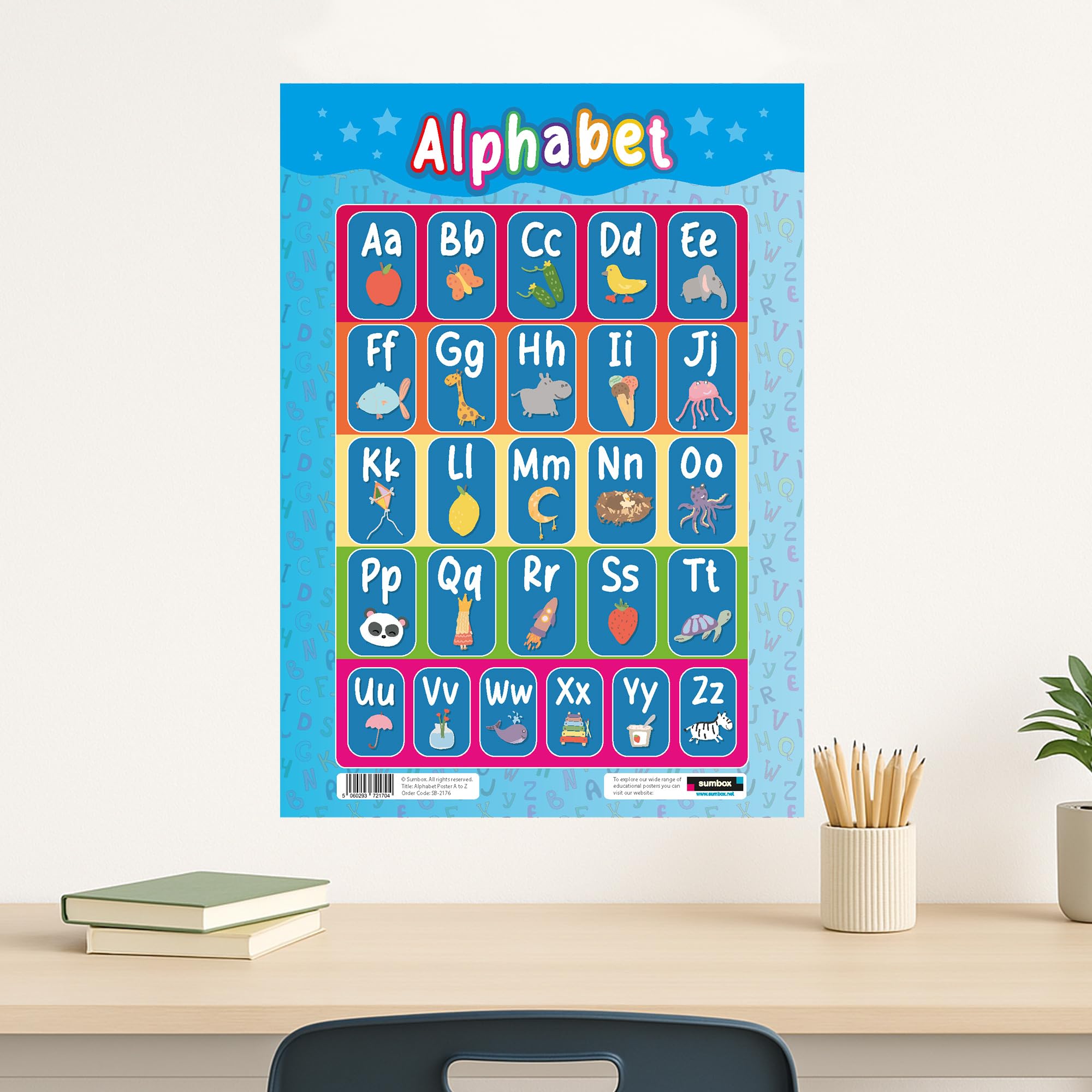 Sumbox Alphabet Educational Poster for Kids - A3 Size Phonics Learning Chart | Multicoloured Cardstock 2