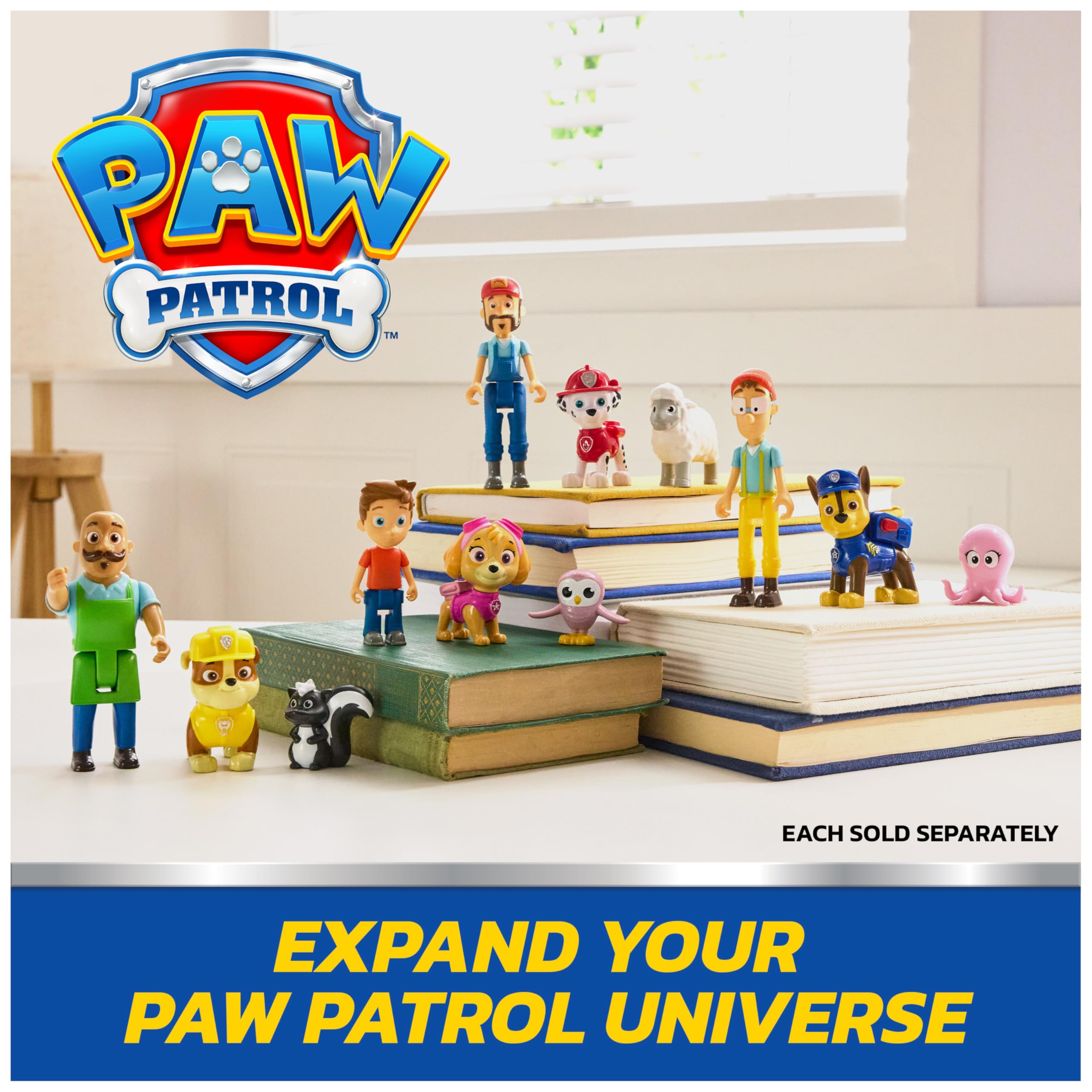 Paw Patrol Rubble & Mr. Porter Action Figure 3-Pack with Skunk Toy | Ages 3+ 7