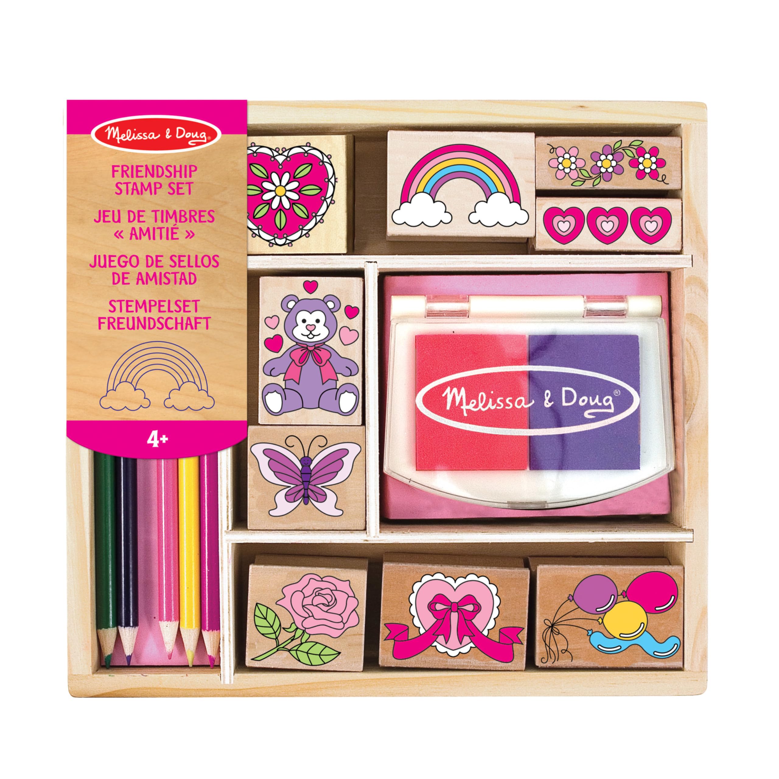 Melissa & Doug Friendship Stamp Set - 15-Piece Arts & Crafts Playset for Kids 4+ 14