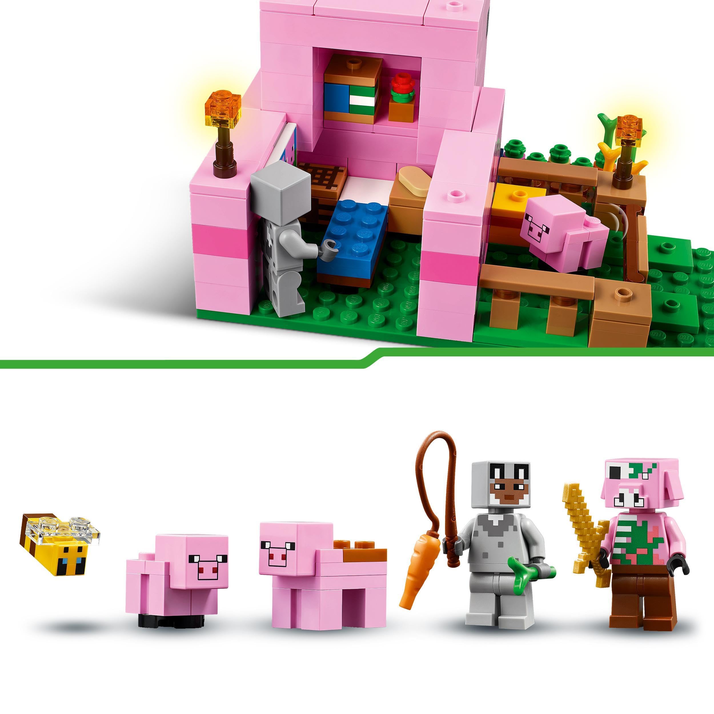LEGO Minecraft The Baby Pig House Building Toy - 238-Piece Playset for Ages 7+ 5